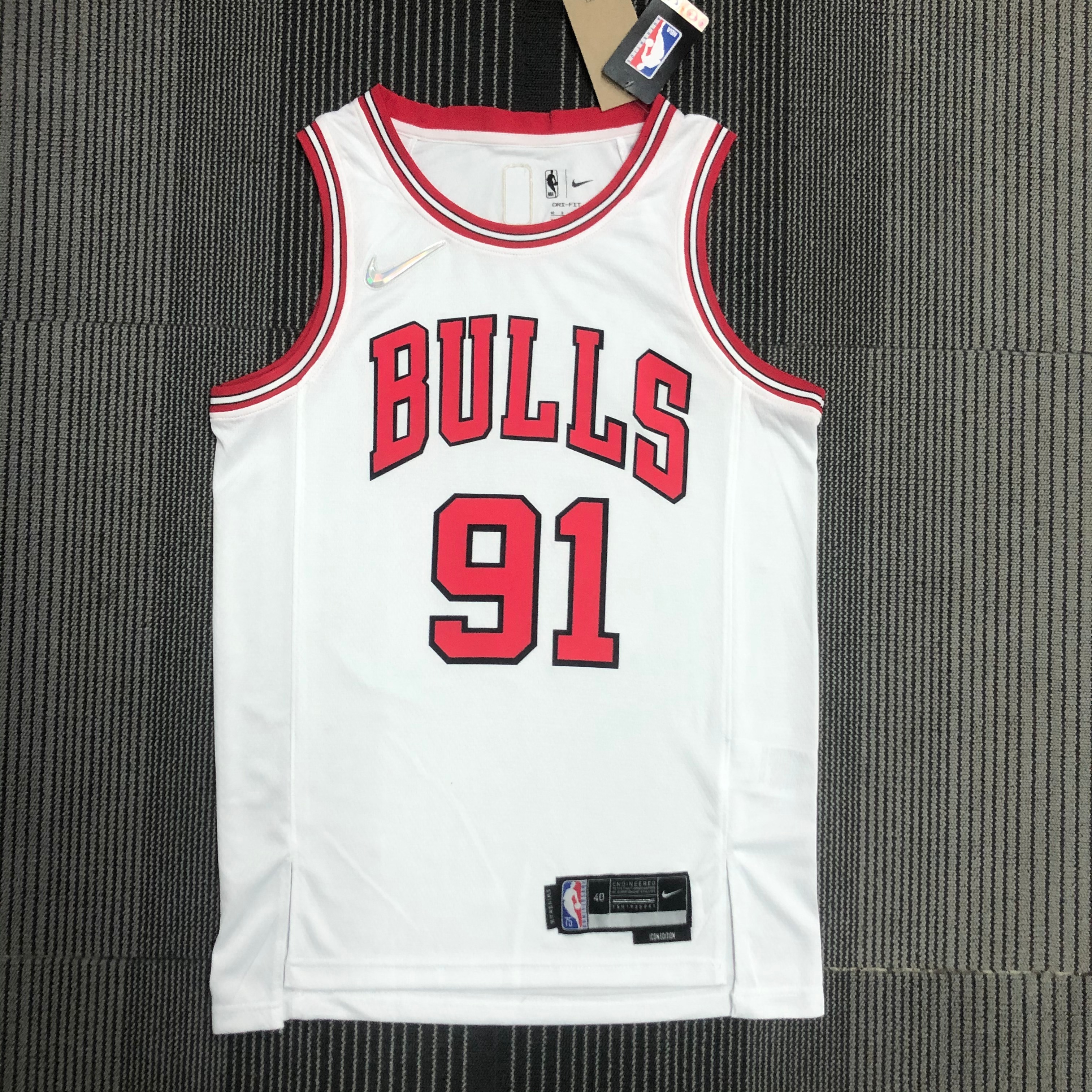 75th Anniversary Chicago Bulls White Edition No.91 Rodman
