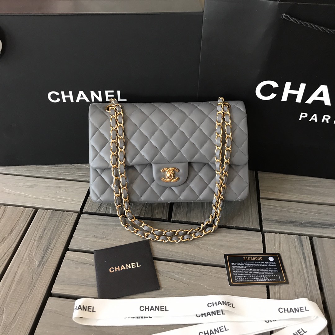 Chanel Classic 11.12 Handbag in Grey Lambskin