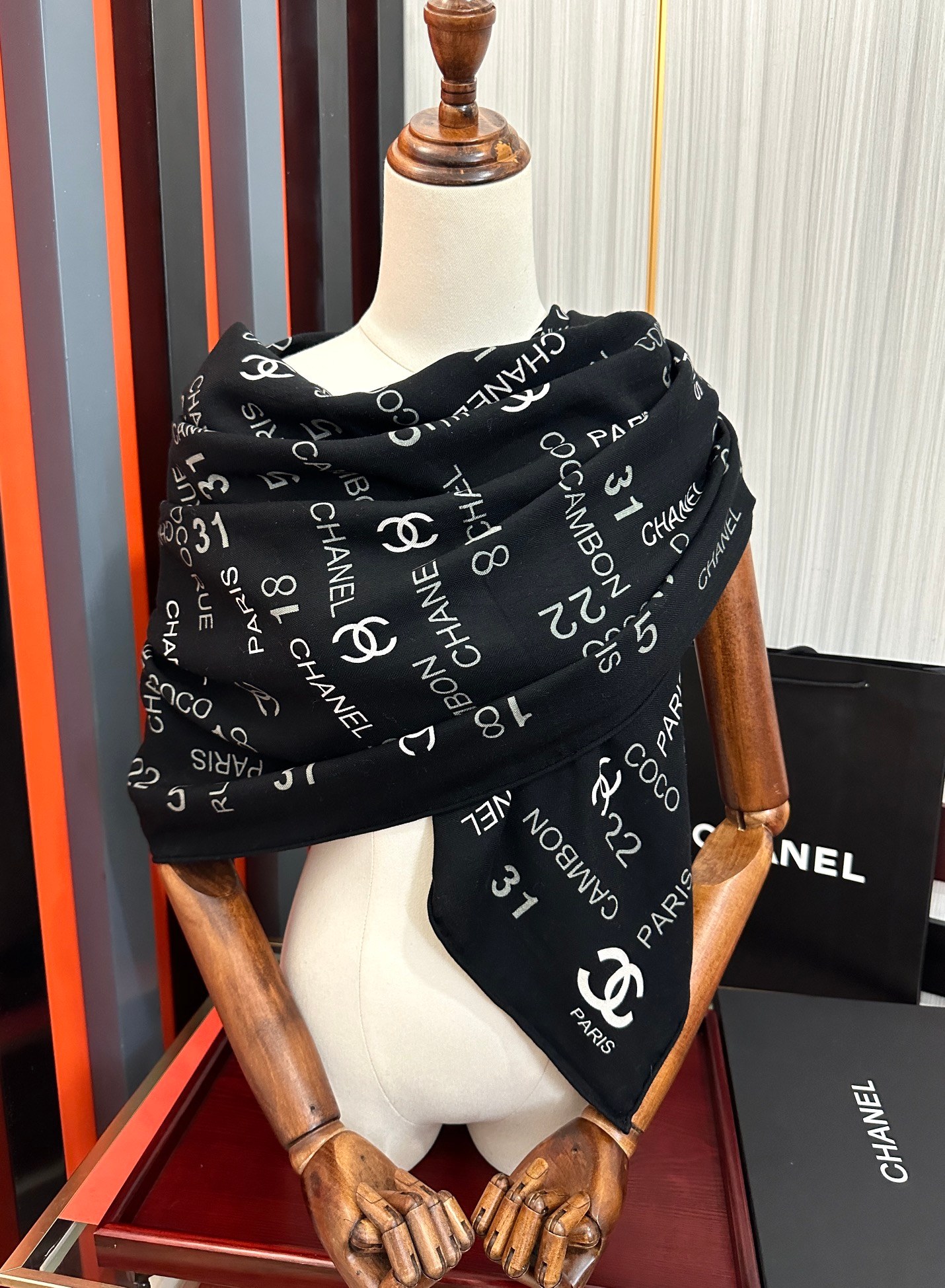 Chanel Silk and Cashmere Shawl 140cm