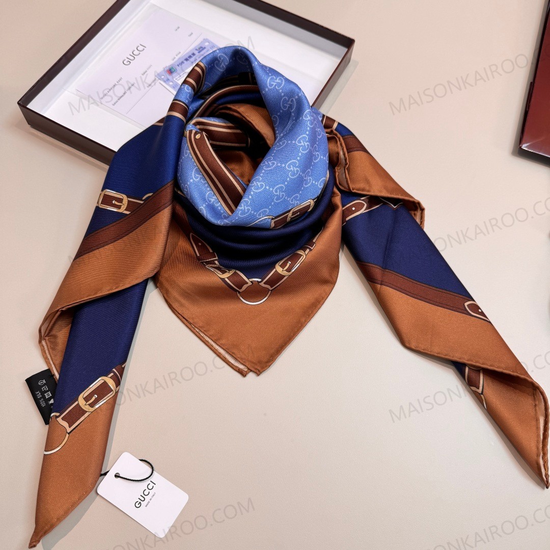 Gucci GG Horsebit Belt 90 Silk Scarf - KAIROO