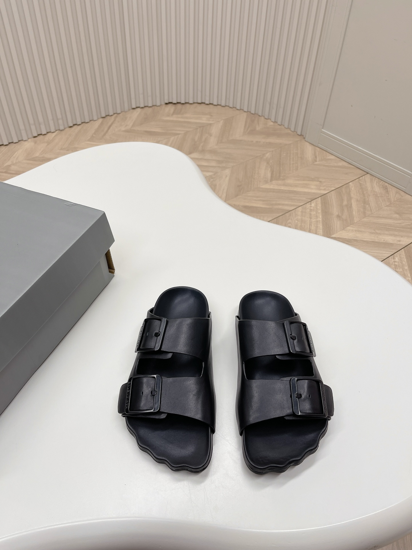 Balenciaga Mallorca Anatomical Five-Toe Double Buckle Rubber Suede& Leather Birks Sandals - KAIROO