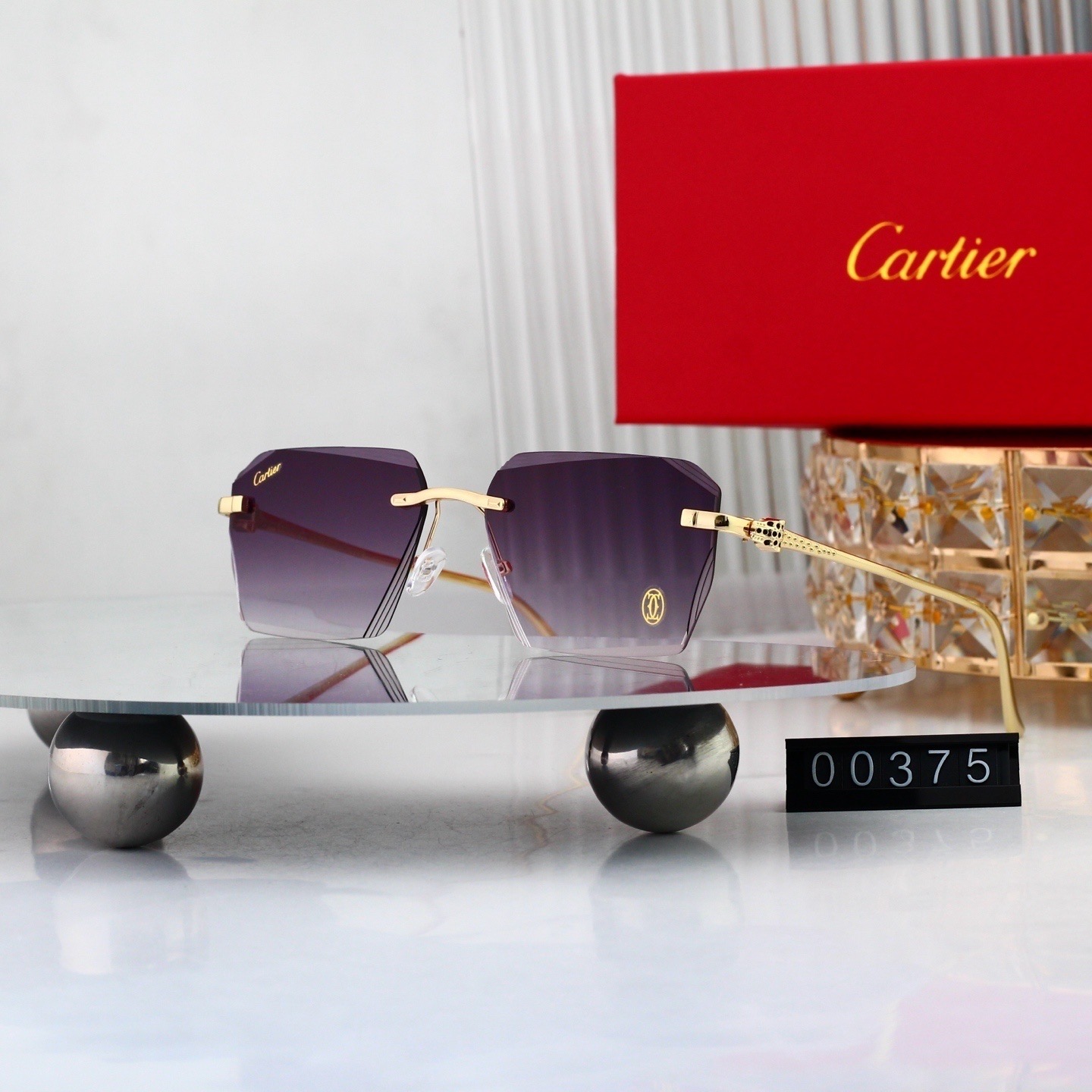 Cartier Metal Rimless Sunglasses Top quality - KAIROO
