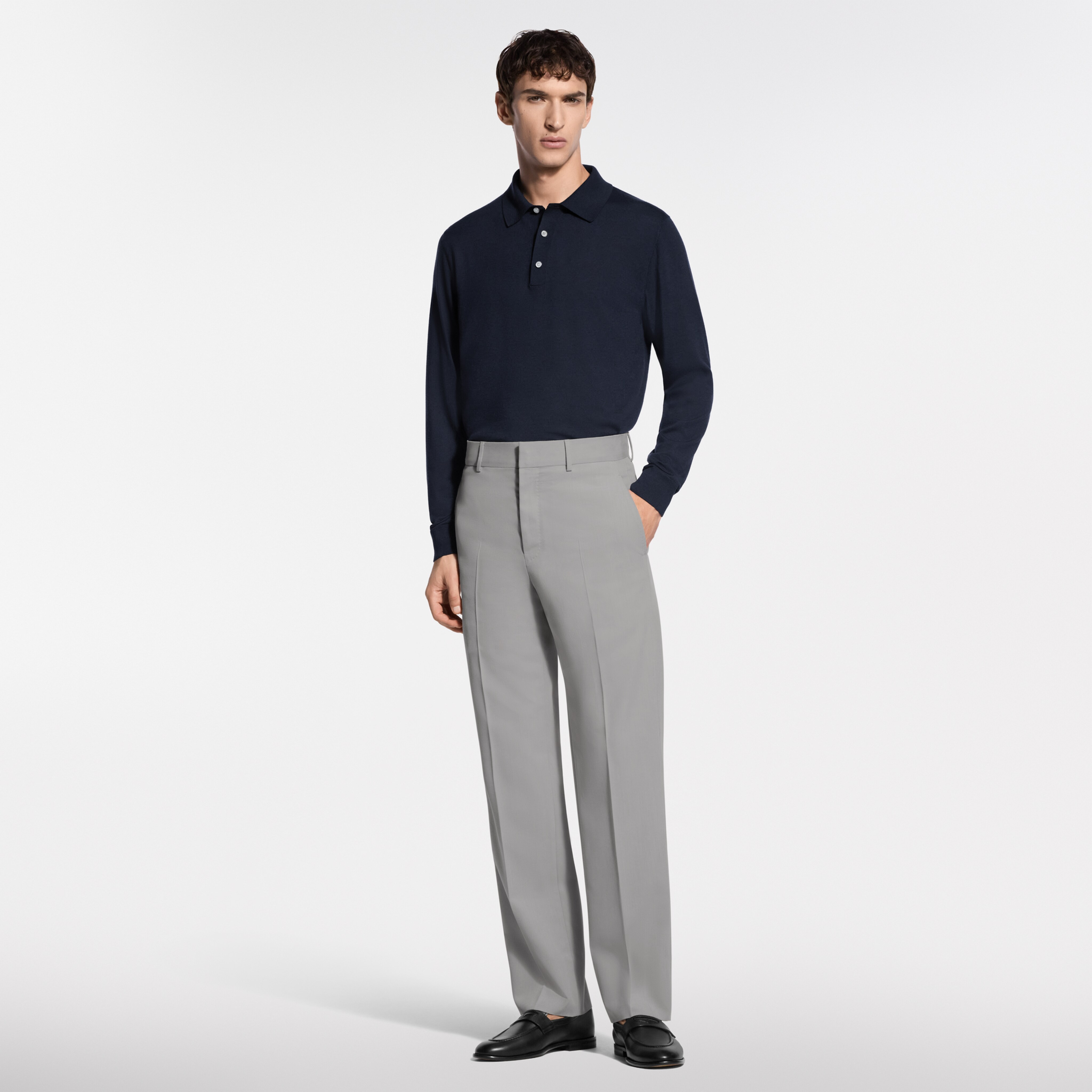 テーラード シルクブレンドパンツ