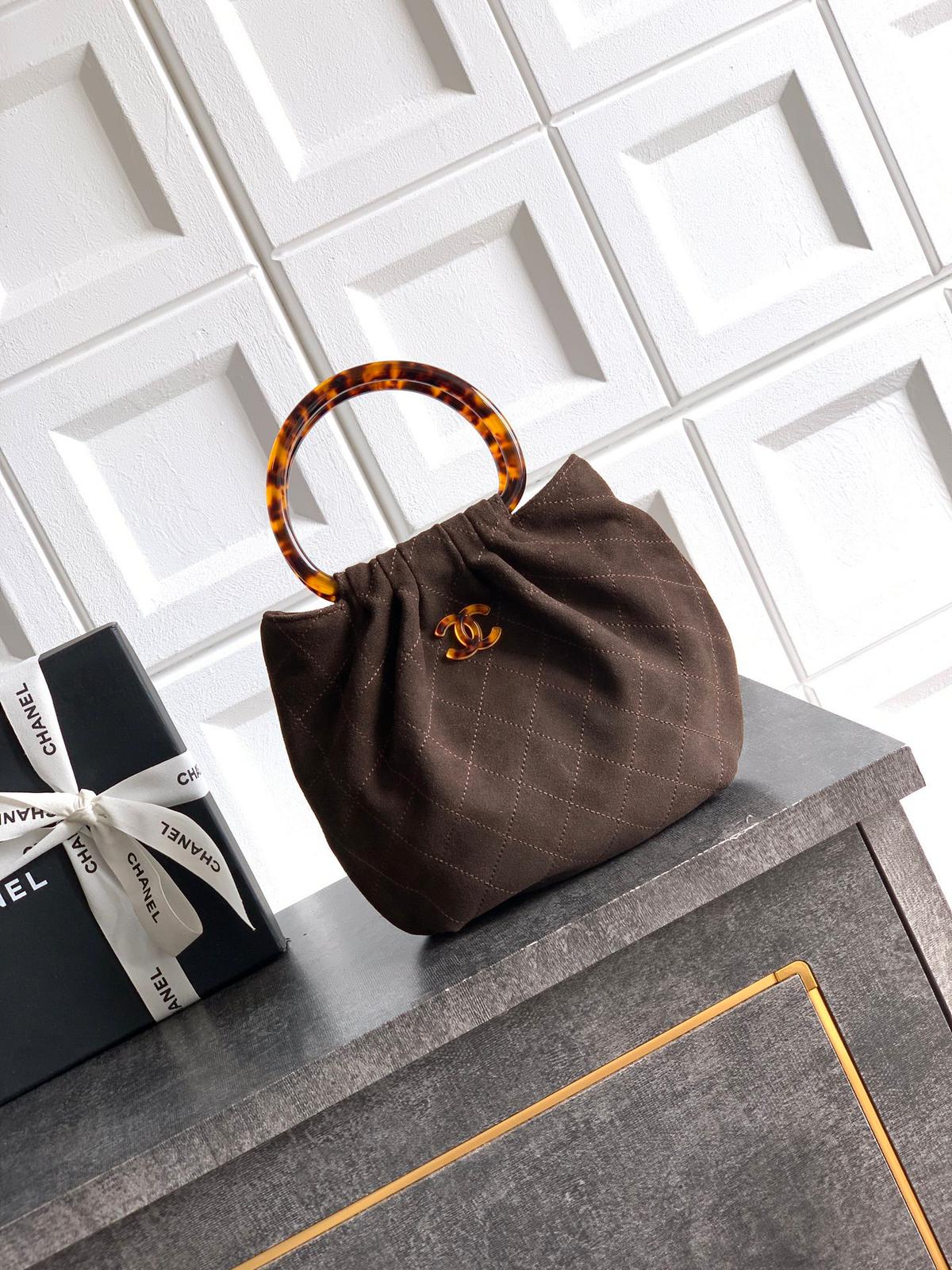 CHANEL Suede brown handbag