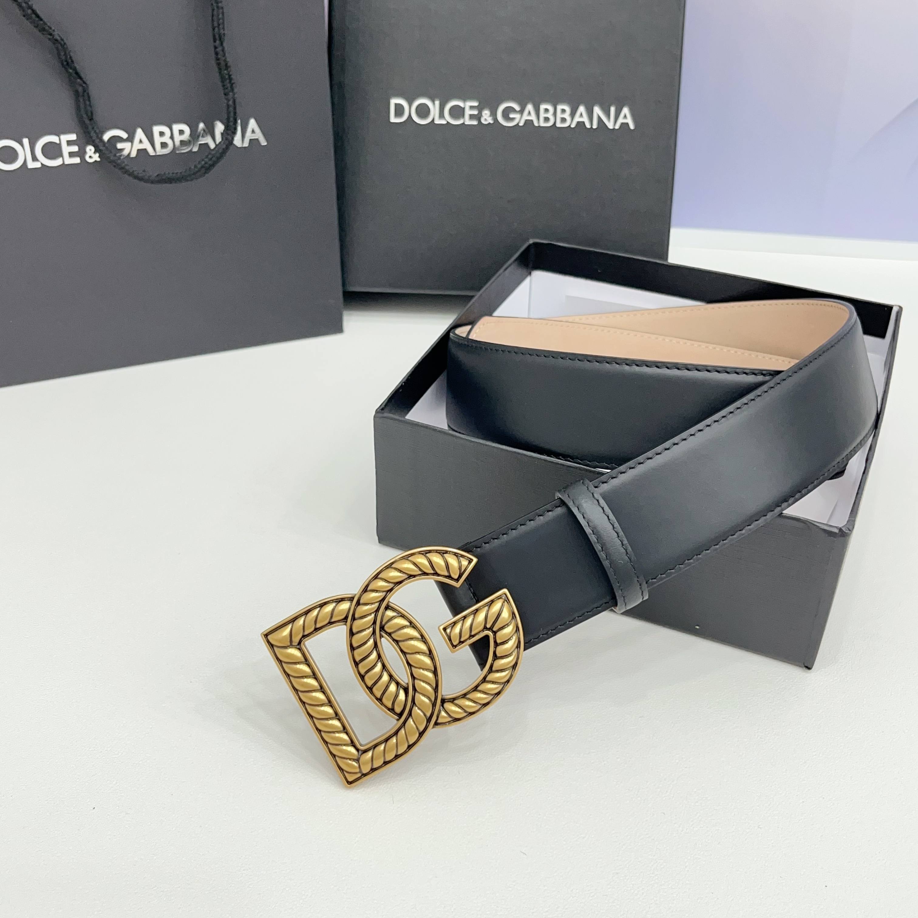 D&G Luxury DG Buckle leather Belt 4.0cm