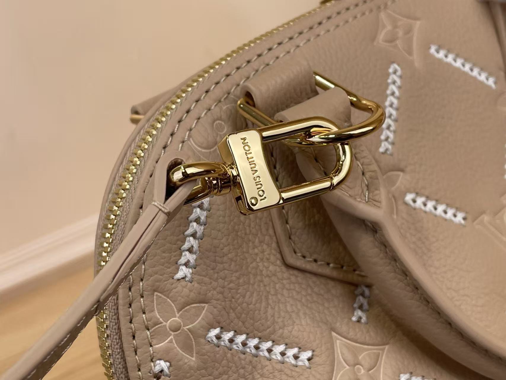 Louis Vuitton LV new gray brown embroidered Alma BB handbag