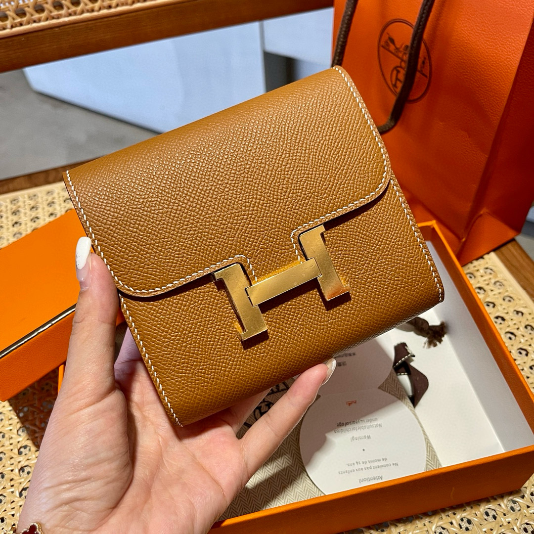 Hermes Gold Epsom Constance Short Wallet