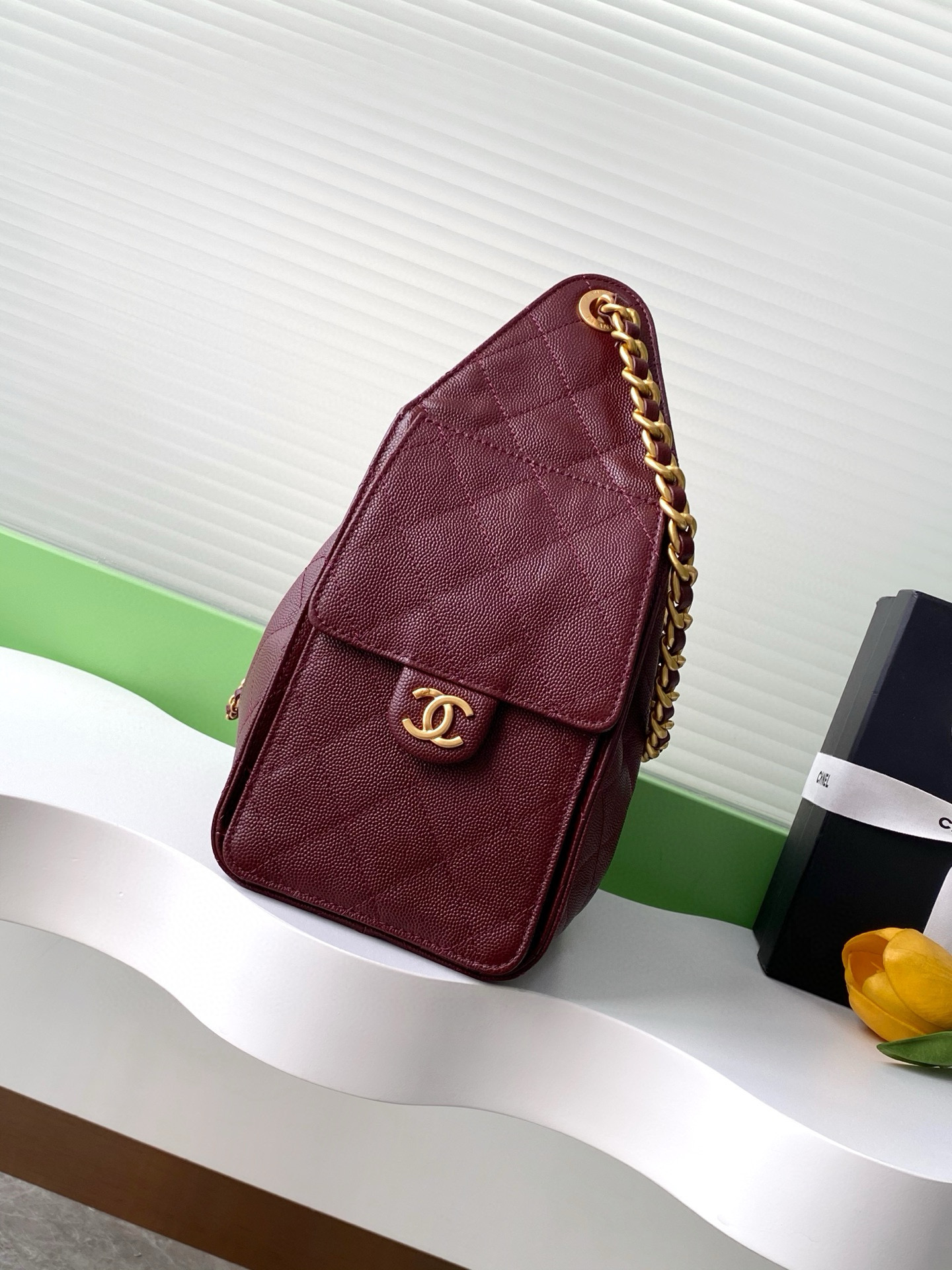 Chanel 25 Small Hobo Bag in Burgundy