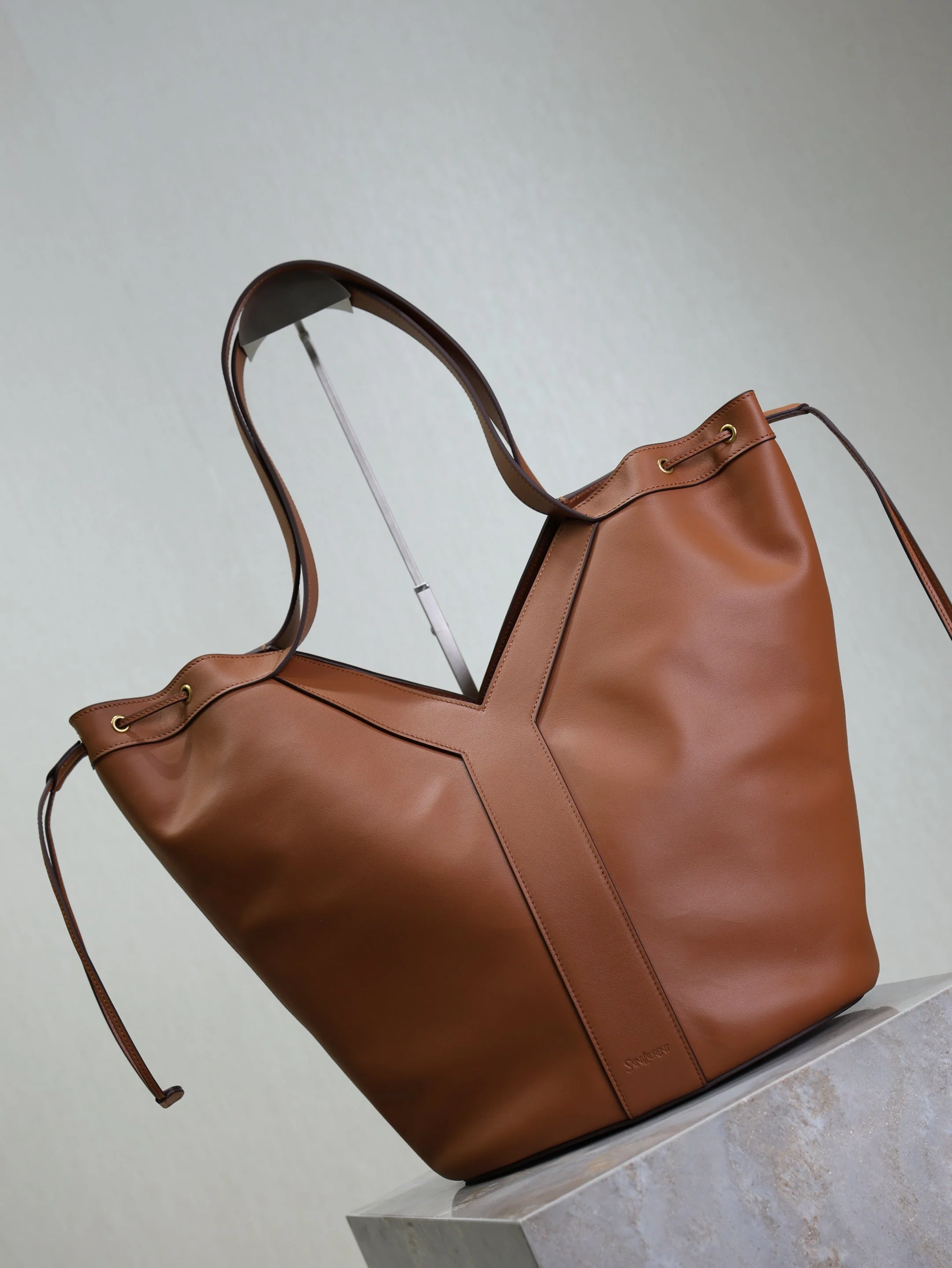 Saint Laurent YSL  Large Leather tote Bag Caramel Leather