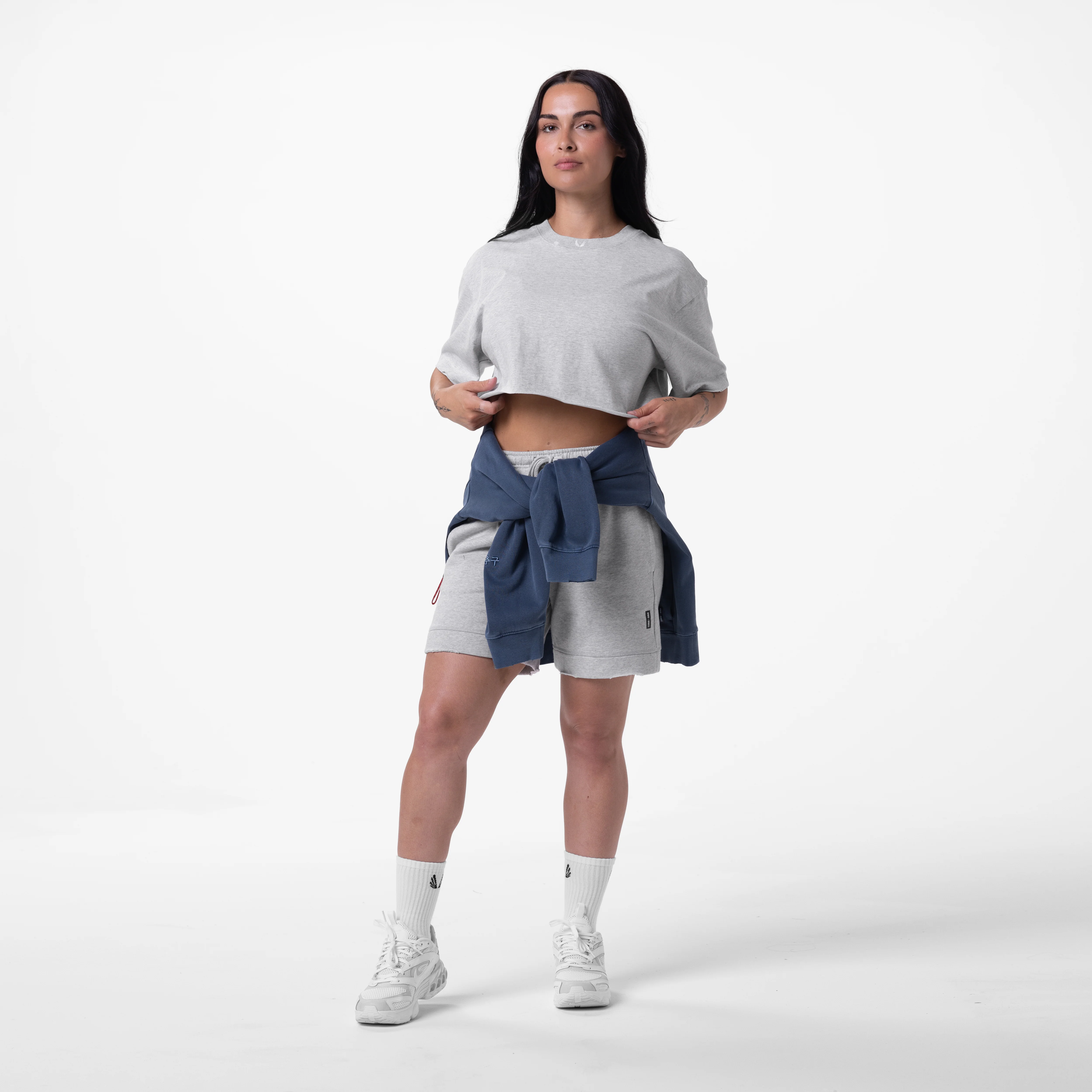 0797. Tech Essential Relaxed Tee - Heather Grey