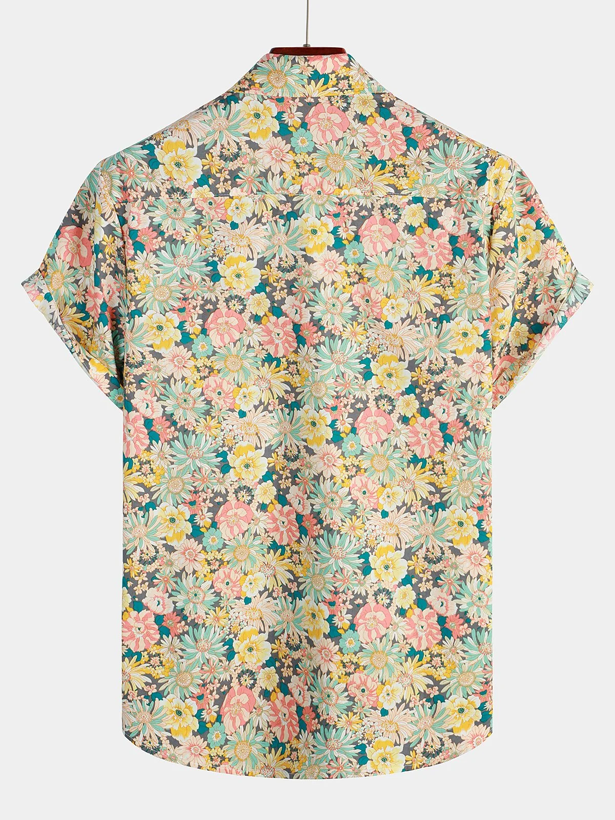 Men's Floral Cotton Short Sleeve Shirt