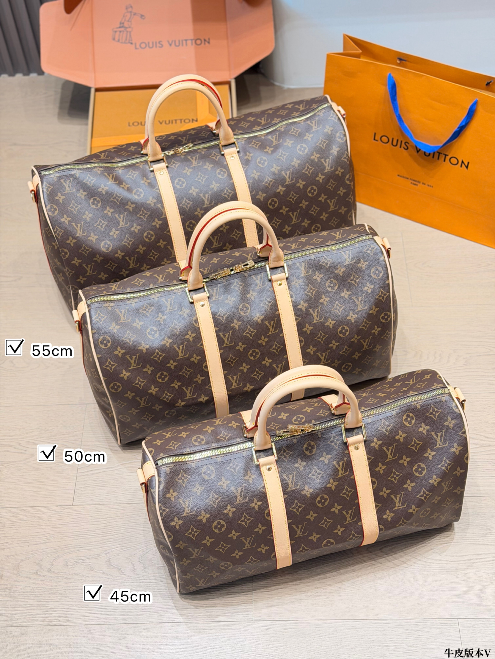 Louis Vuitton LV Keepall Bandoulière 45/50/55 Classic Monogram Canvas Leather Travel Duffel Bag - KAIROO