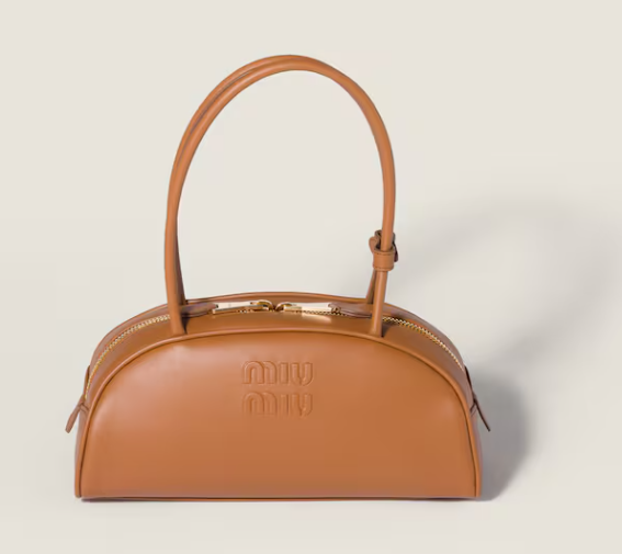 Miu Miu Cognac Medium Beau Leather Bag 5BB193