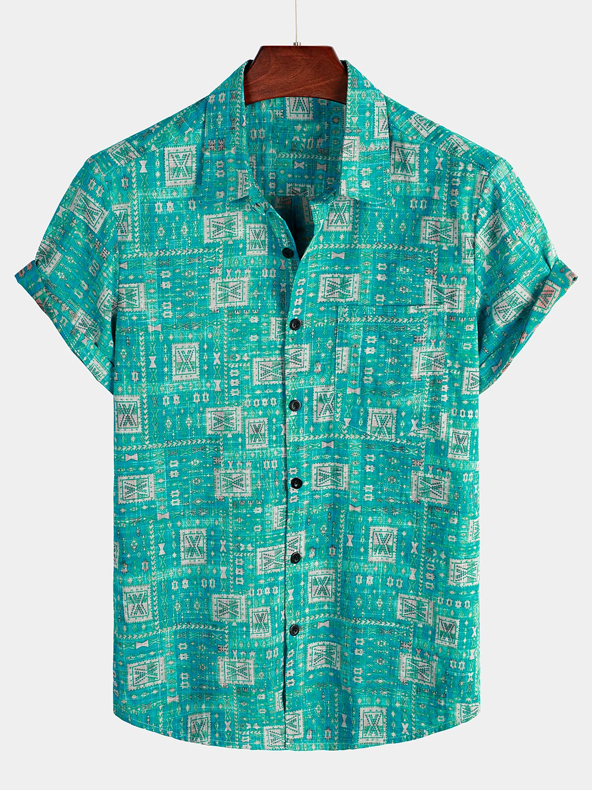 Men's Printed Hawaiian Short Sleeve Shirt