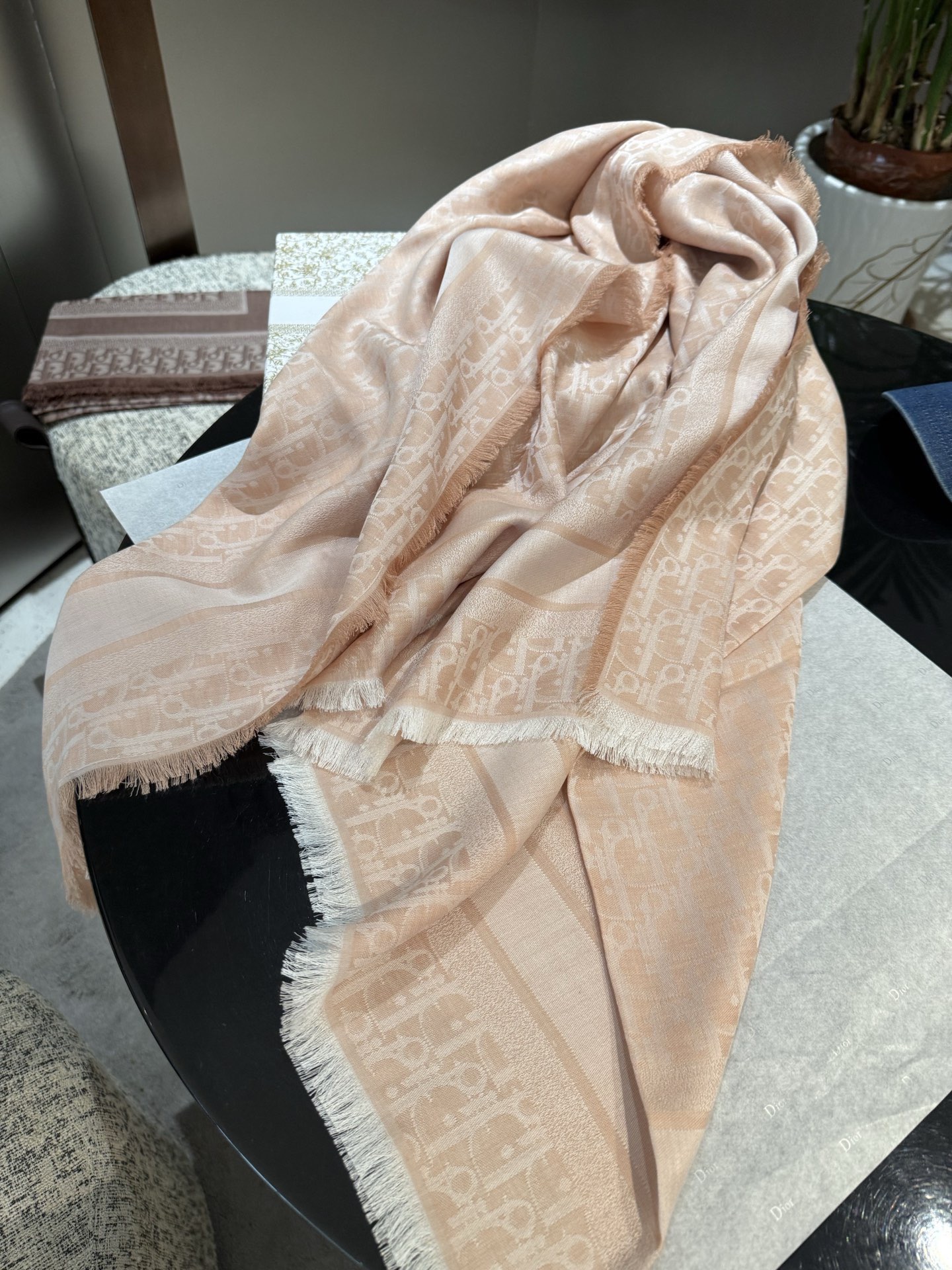 Dior Classic Oblique Silk and cashmere shawl