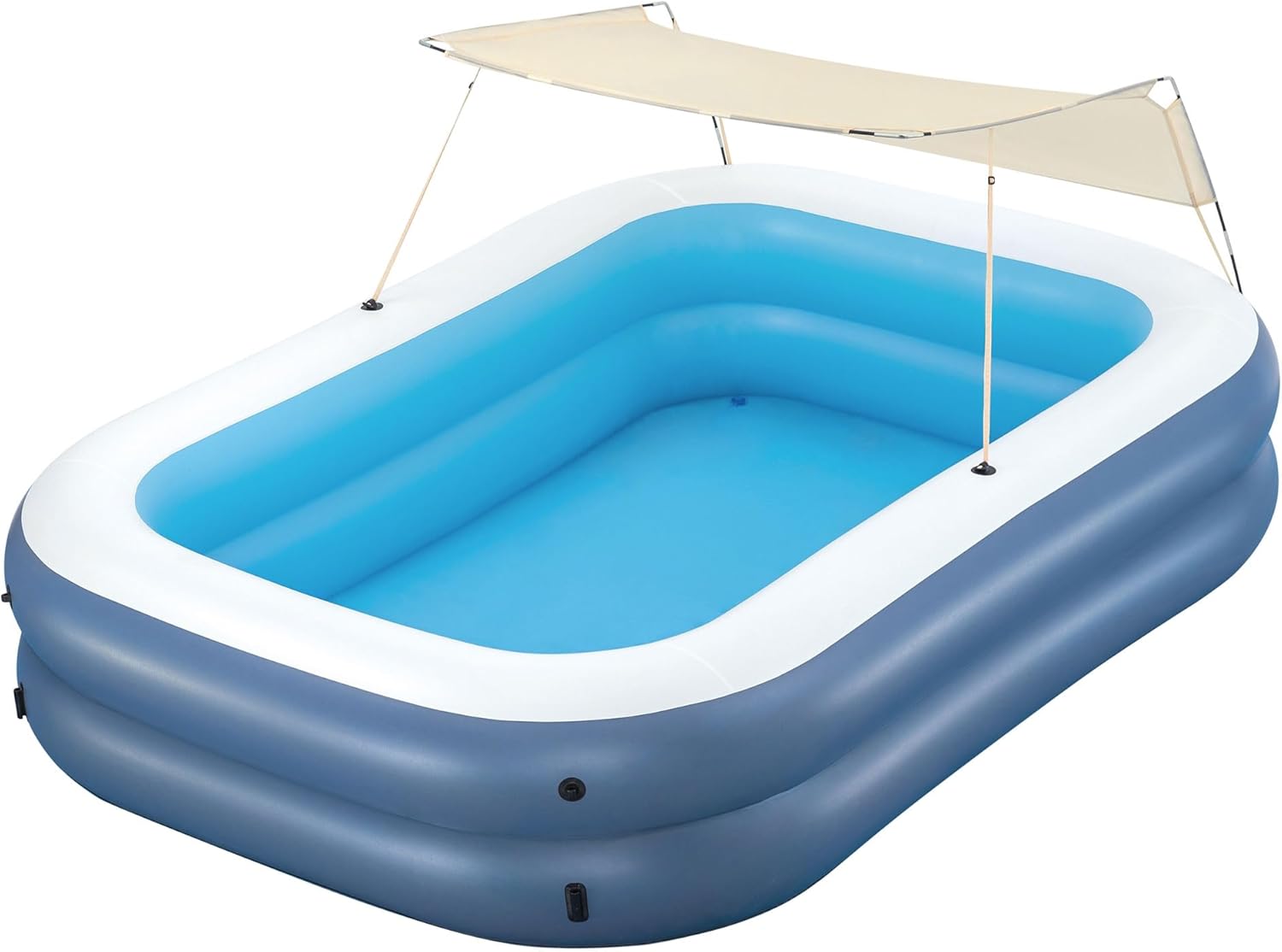 H2OGO! 8 Foot 4 Inch x 70 Inch Summer Bliss Shaded Inflatable Family Pool for Kids Ages 6 Above