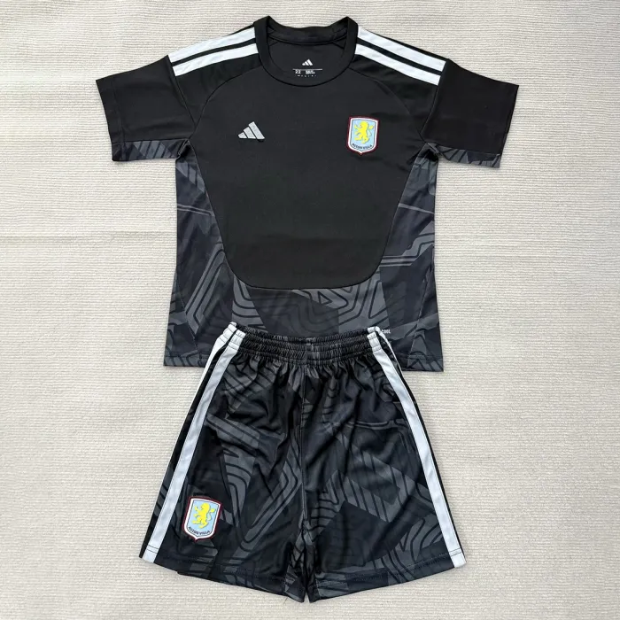 Kids Aston Villa Black Goalkeeper Suit 26/27