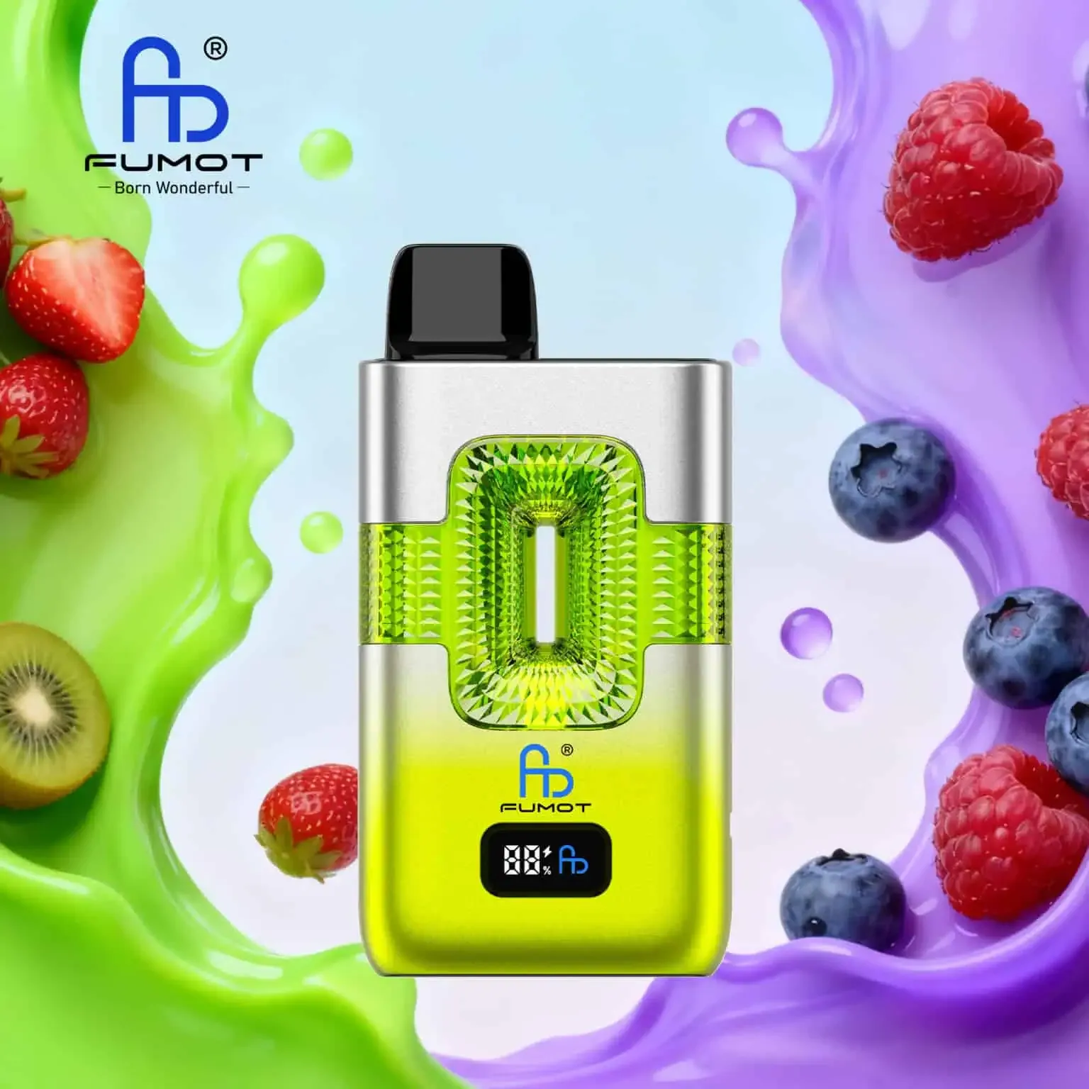FUMOT ECO 2in1 50K Dual Flavor Disposable Vape – Strawberry Kiwi & Blueberry Sour Raspberry - Vaba Vape-Shop