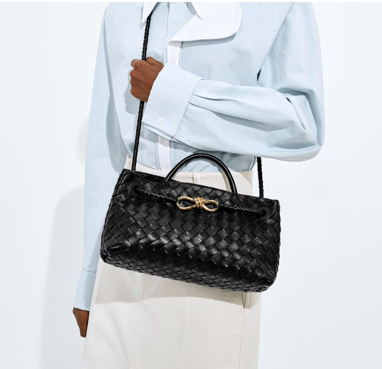 Bottega Black East-West AndiamoTop handle bag