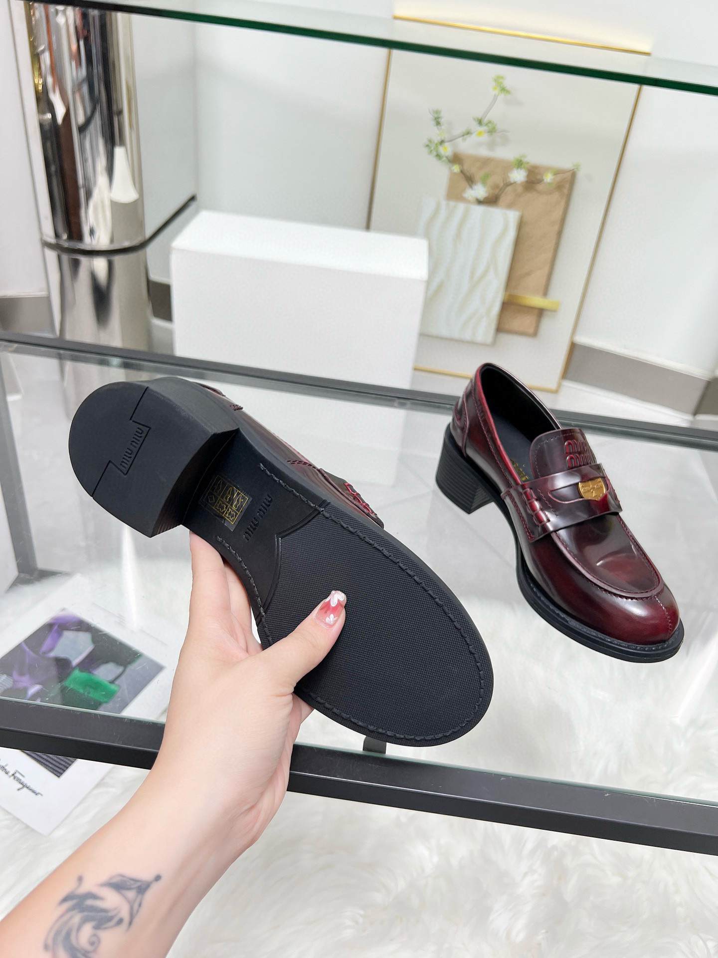 Miu Miu Leather Mocassins