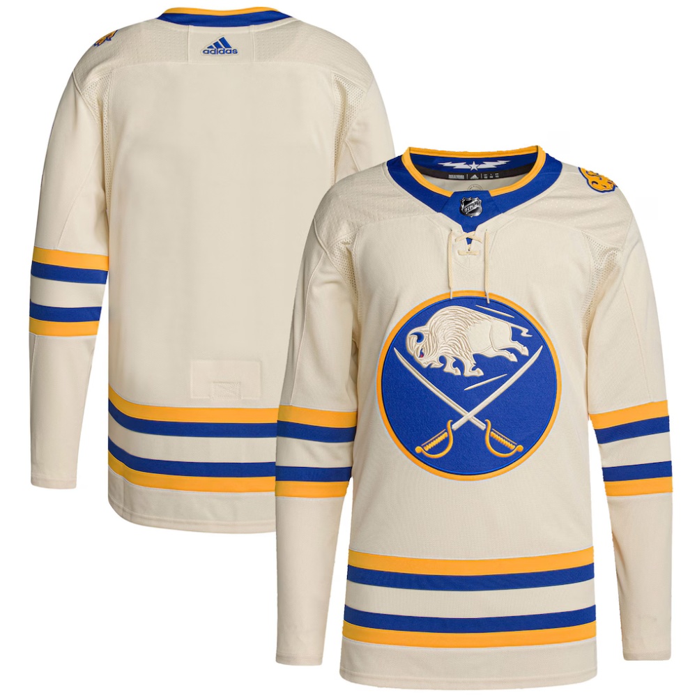 Customizable Buffalo Sabres adidas White 50th Season and Cream jersey