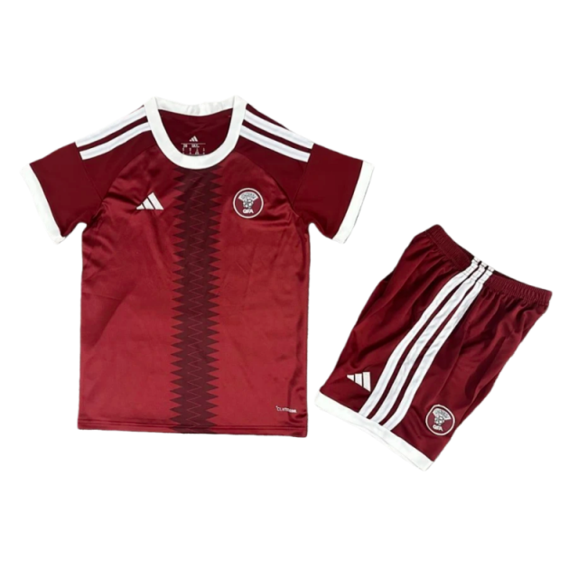 Kids Qatar Home Jersey Suit World Cup 2026