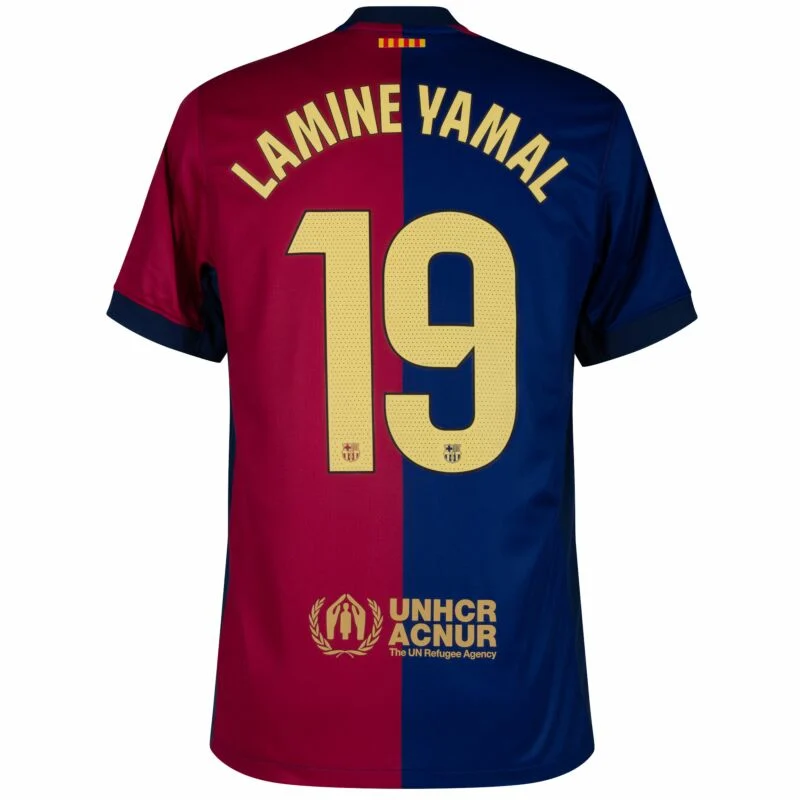 Barcelona Home  Lamine Yamal 19 Shirt  (La Liga) 2024-2025  player Version Size S-4XL