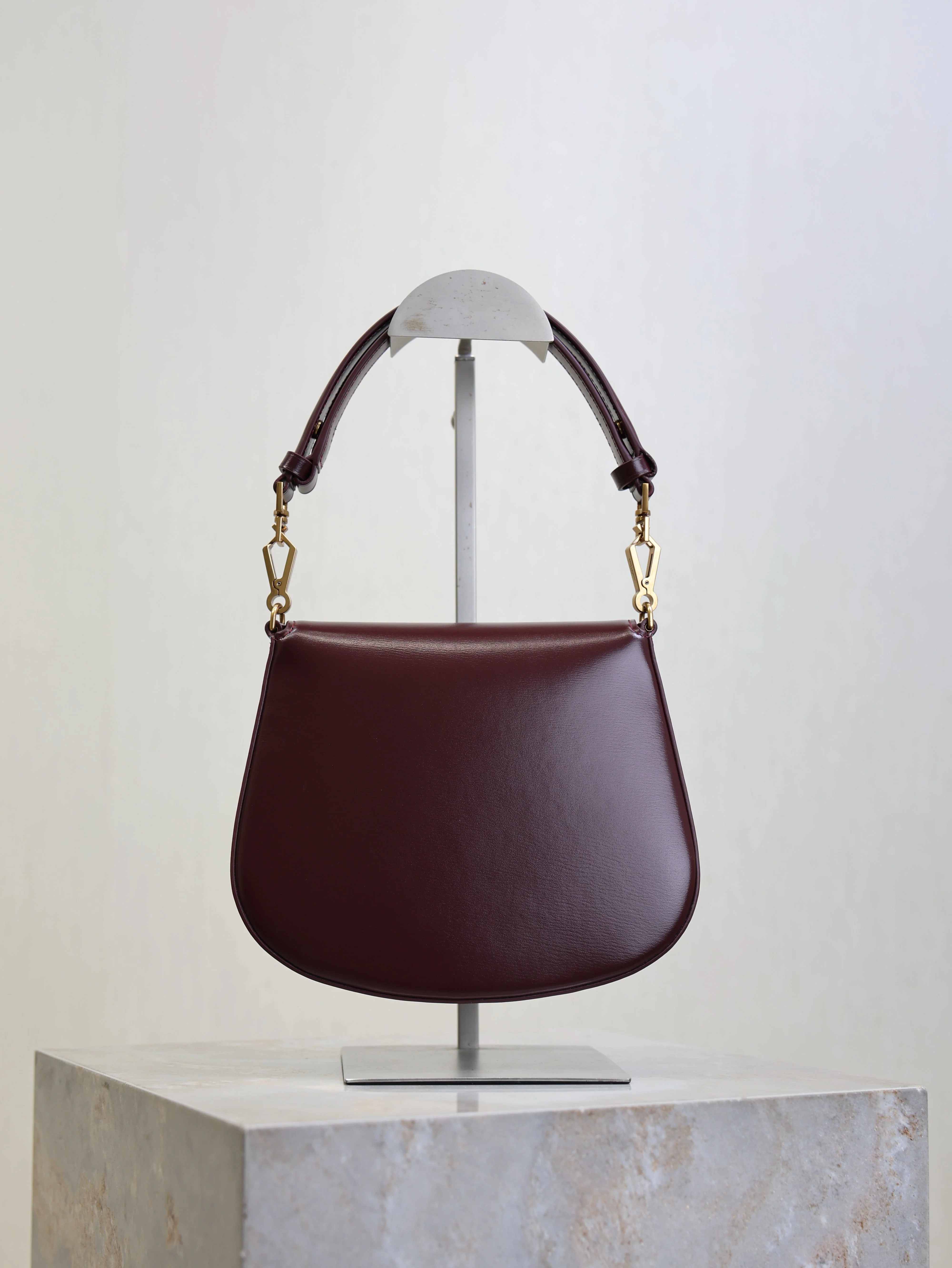 Saint Laurent YSL Mini Voltaire 21cm Burgundy Calfskin GHW