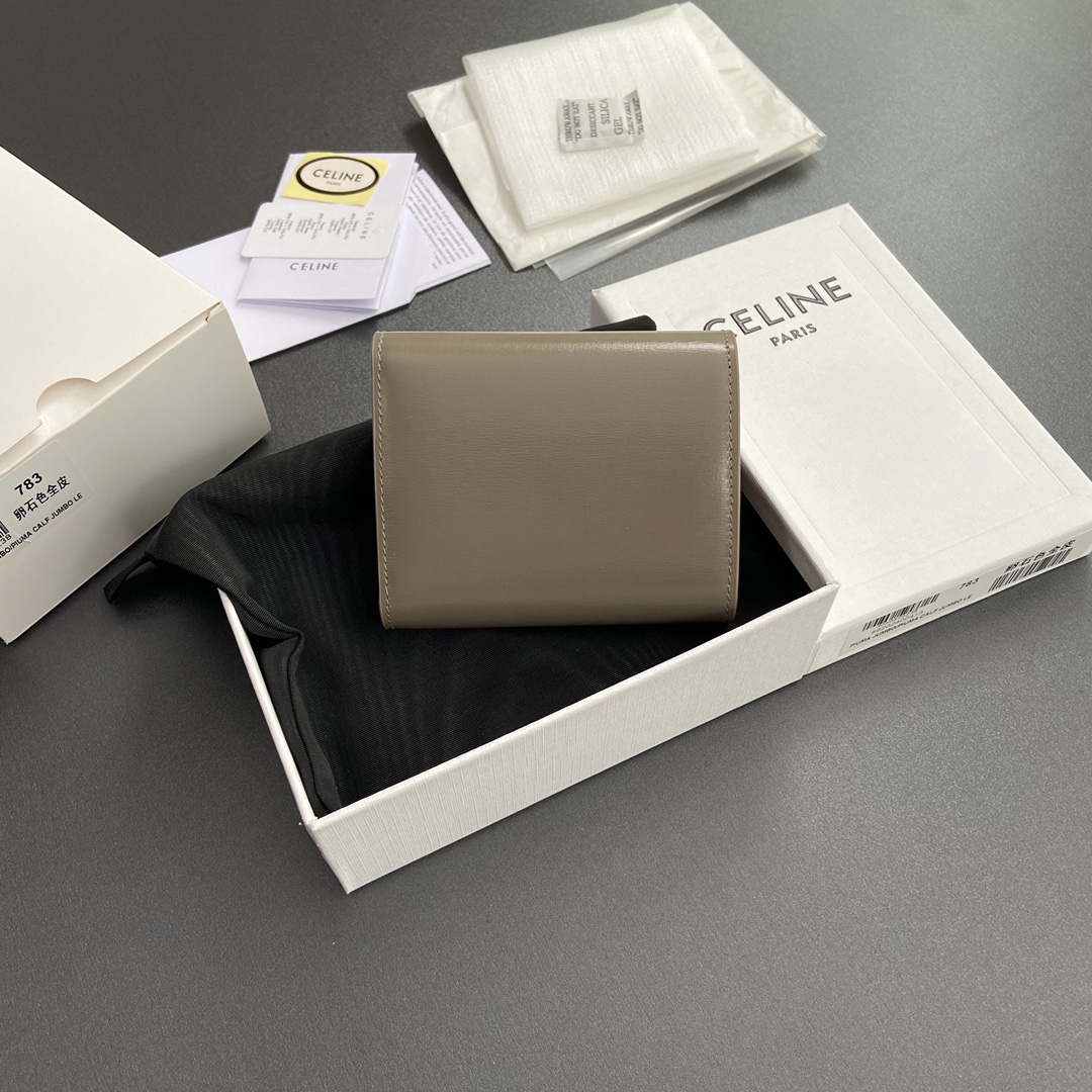 Celine Grey Triomphe Compact Wallet