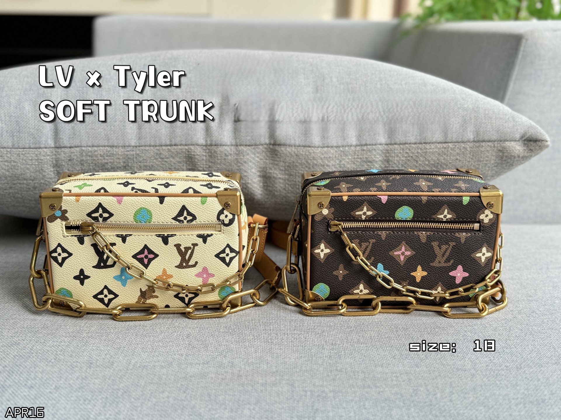 Louis Vuitton LV x Tyler Mini Soft Trunk Craggy Monogram Canvas Wavy Golden Chain Crossbody Bag - KAIROO