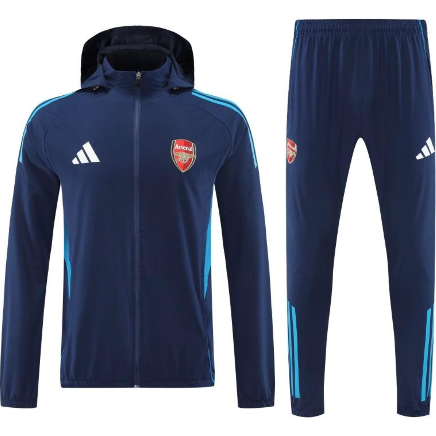 25/26 Arsenal Navy Blue Full zipper Jacket Tracksuit+ long pants S-2XL