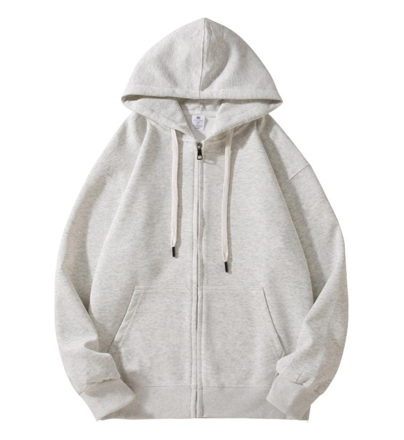 Moletom com capuz e zíper Custom Clothes Silver Fox Fleece