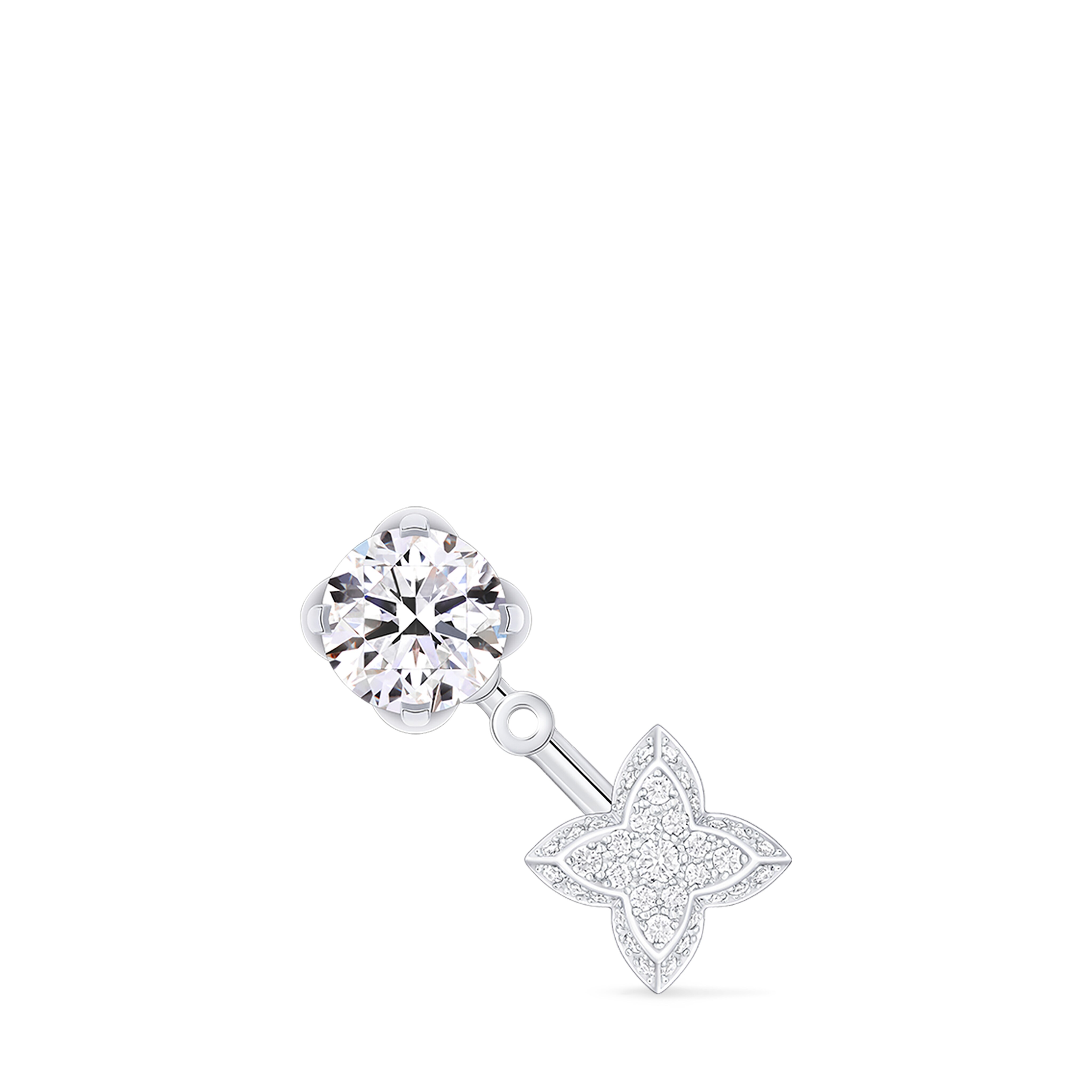 LV ダイヤモンド ピアス ダブル ラウンド 1.00ct (ホワイトゴールド×ダイヤモンド)  単品