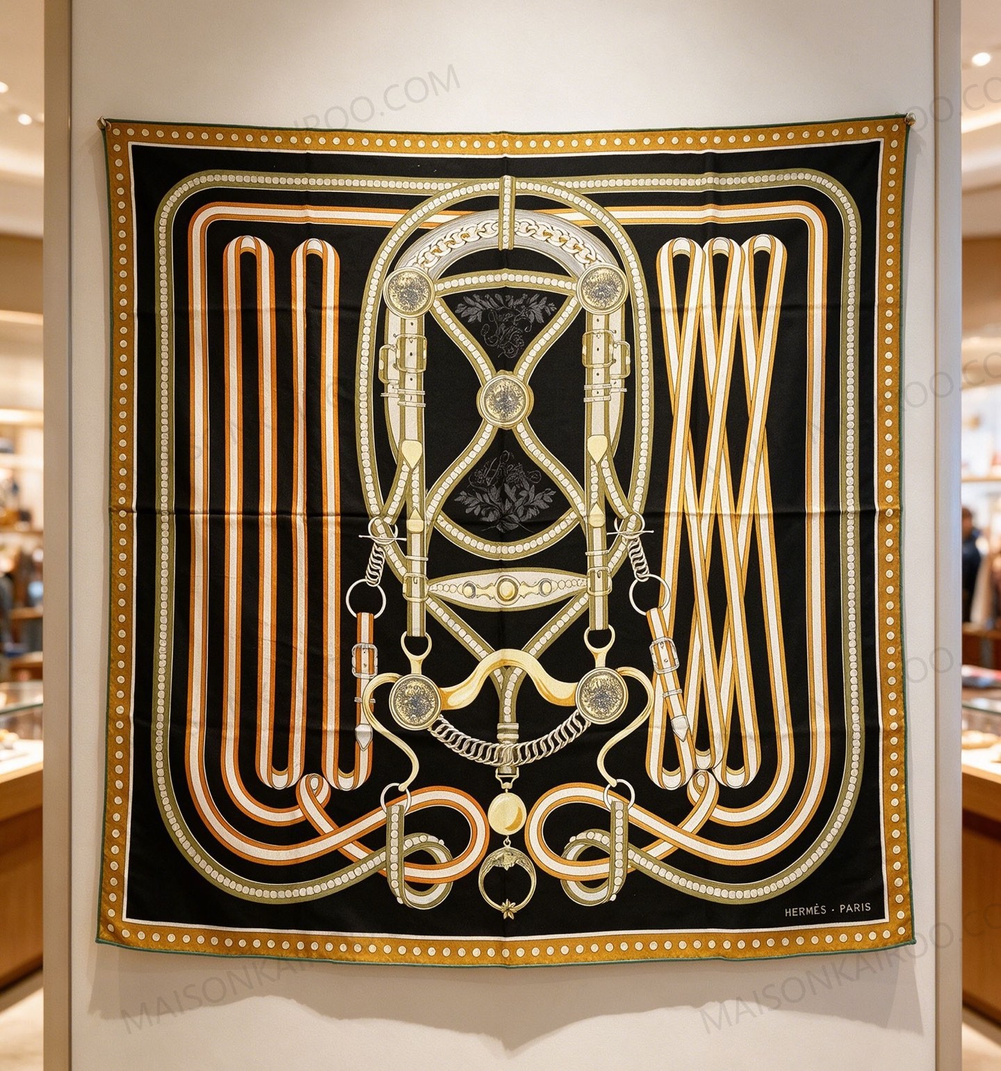 Hermes Equestrian Bridle 140 Silk‑Cashmere Shawl Scarf - KAIROO