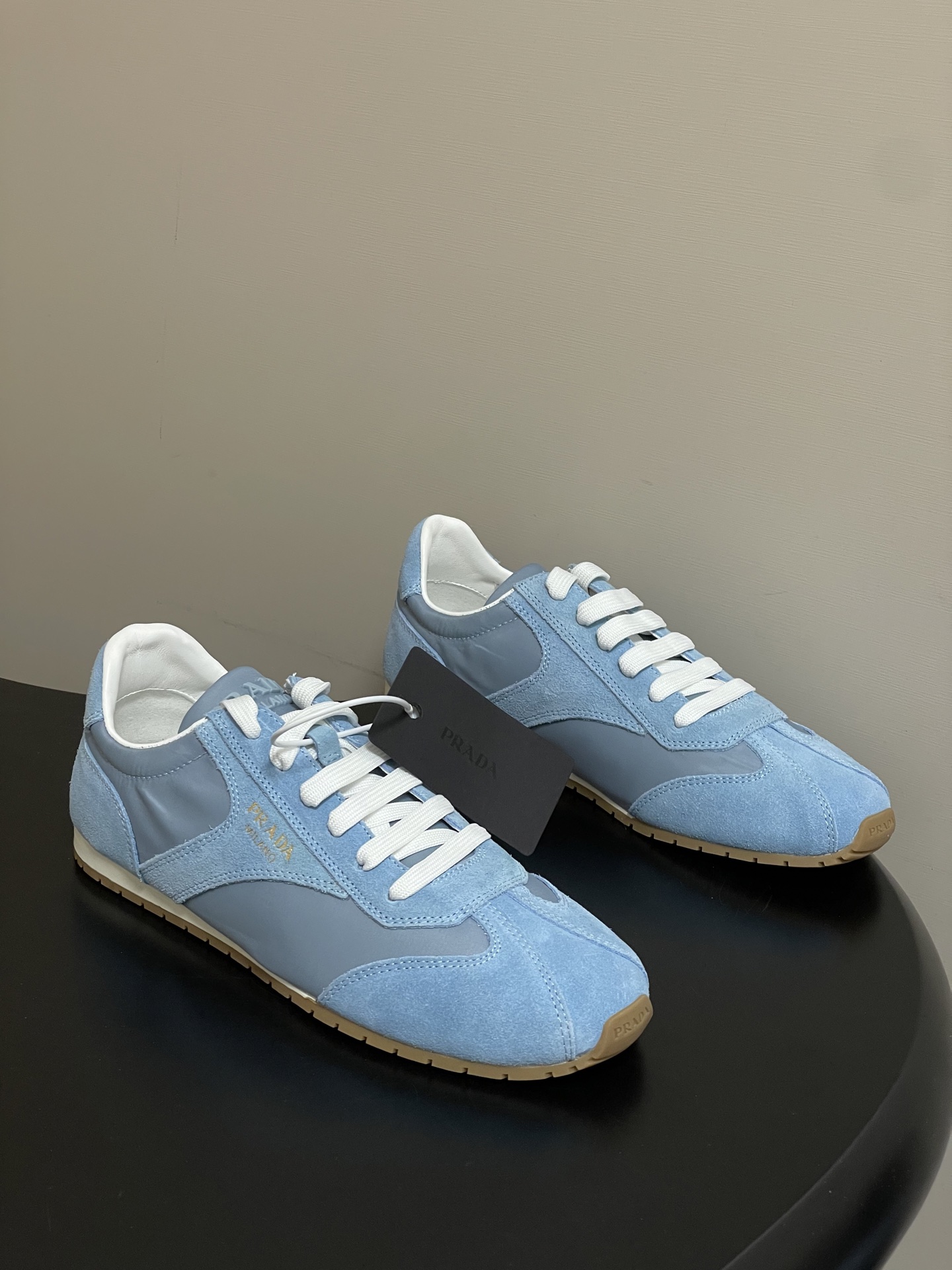 Prada Women's Suede and Re-Nylon Sneaker