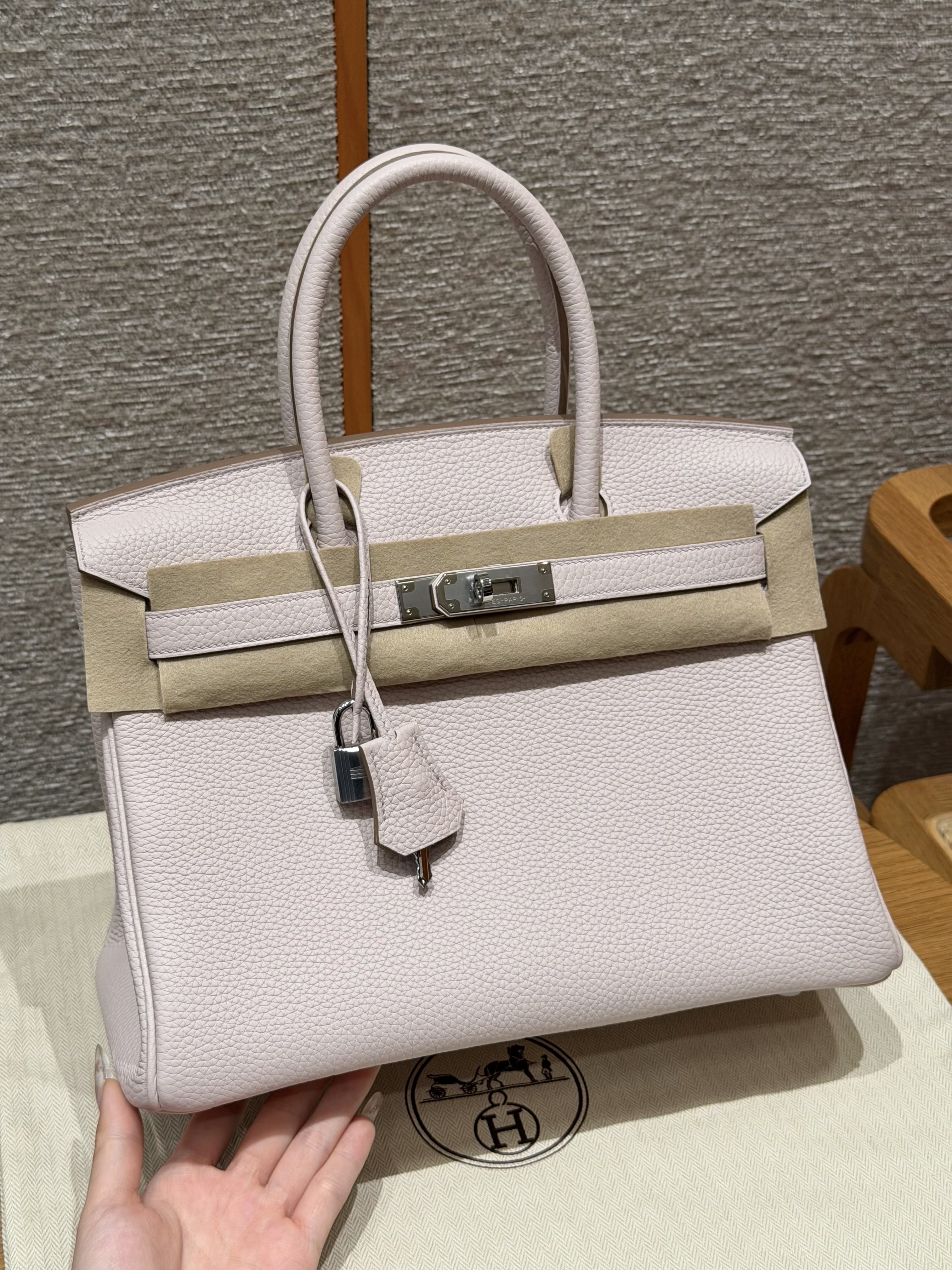 Hermes Mauve Pale Togo Birkin 30 Bag