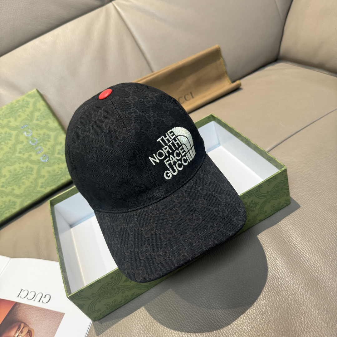 Gucci x The North Face GG Canvas Baseball Cap Hat With Co-Branded Embroidery - KAIROO