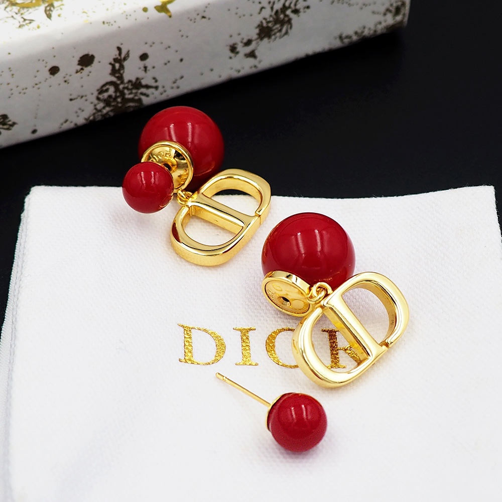 Dior Ancora Red CD Earrings