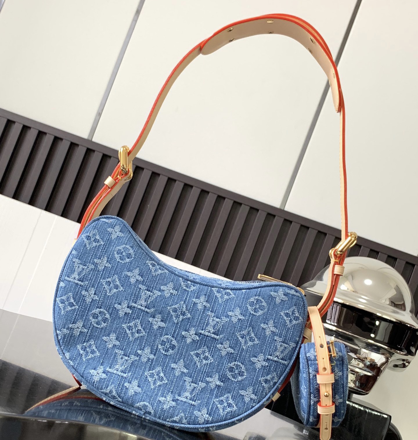 Louis Vuitton LV CROISSANT Denim Handbag