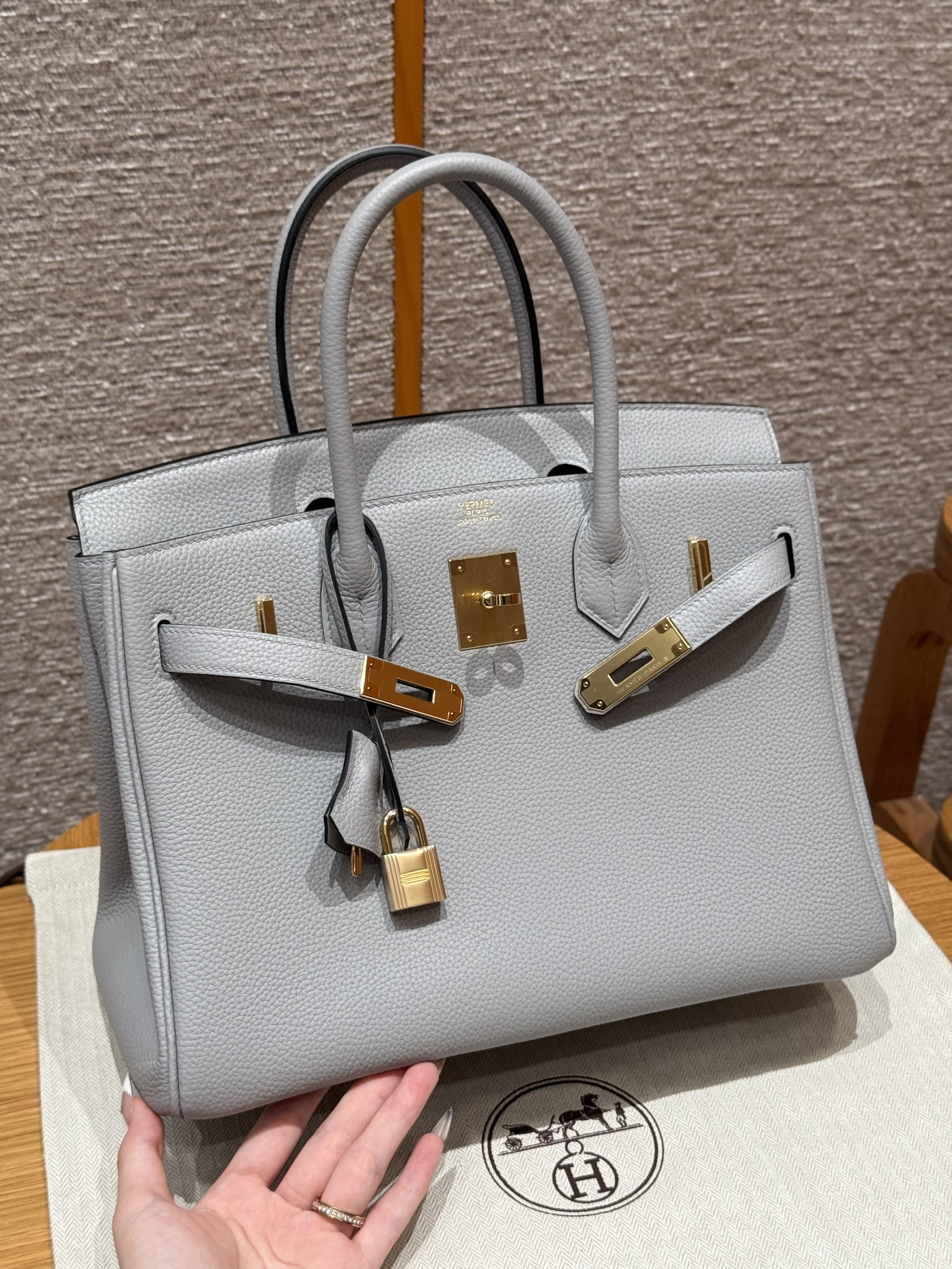 Hermes Blue GlacierTogo Birkin 30 Bag