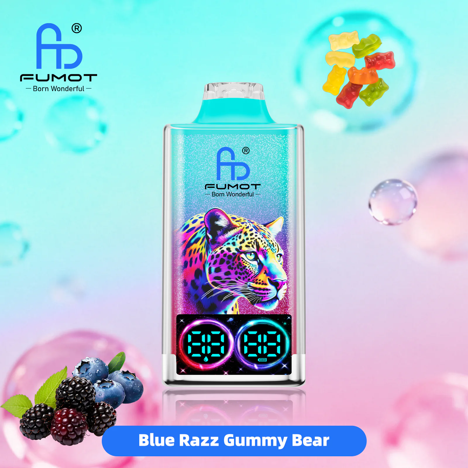 FUMOT Leopard 40K Disposable Vape – Blue Razz Gummy Bear - Vaba Vape-Shop