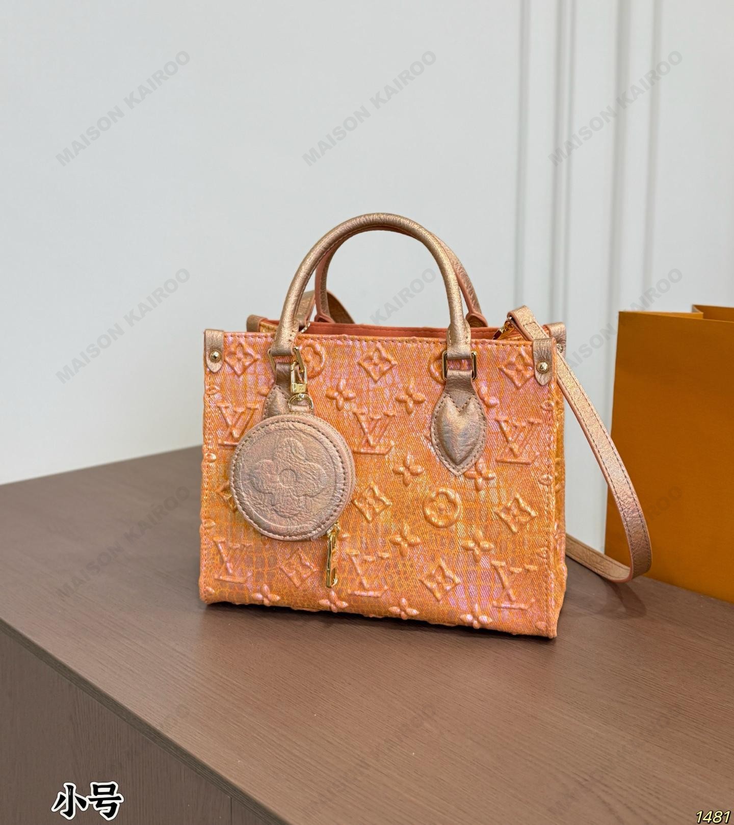 Louis Vuitton LV OnTheGo PM/MM Orange Iridescent Croc Monogram Embossed Leather Tote Top Handle Bag - KAIROO