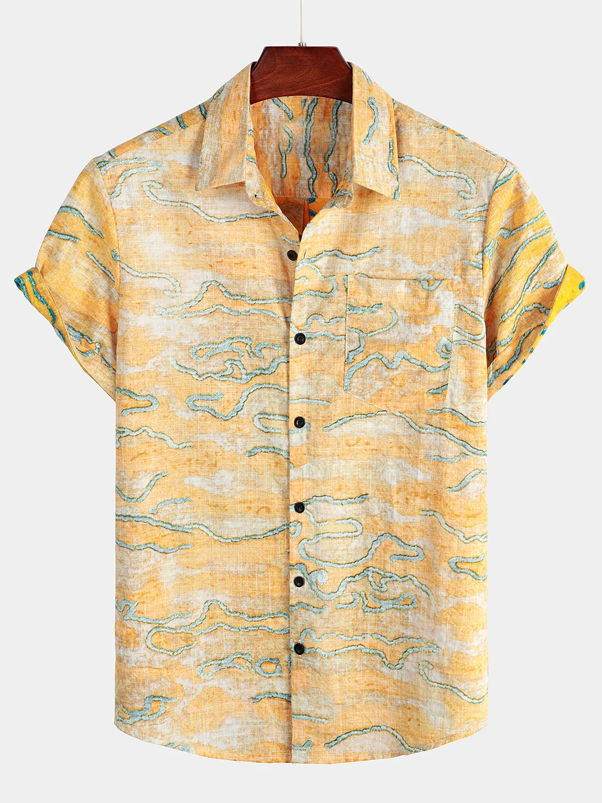 Men's Printed Hawaiian Short Sleeve Shirt