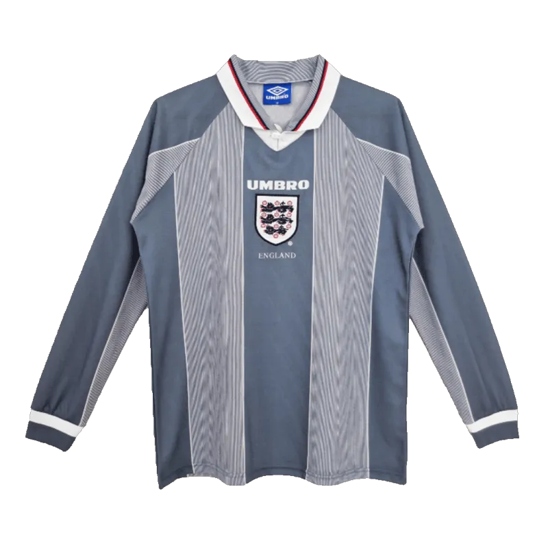 1996 England Retro Away Long Sleeve Jersey Replica Euro Cup
