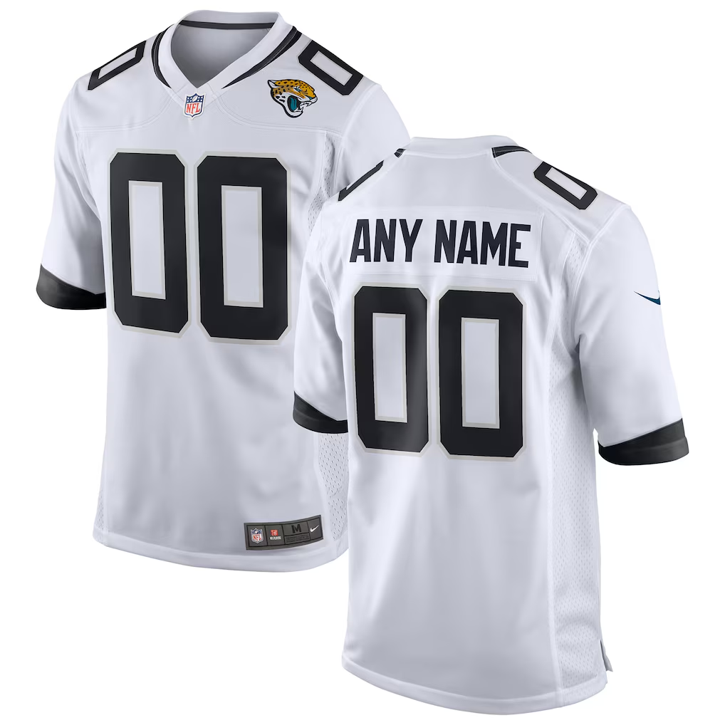 Customized Nike  White Jacksonville Jaguars Football Jersey White Black Game Jersey