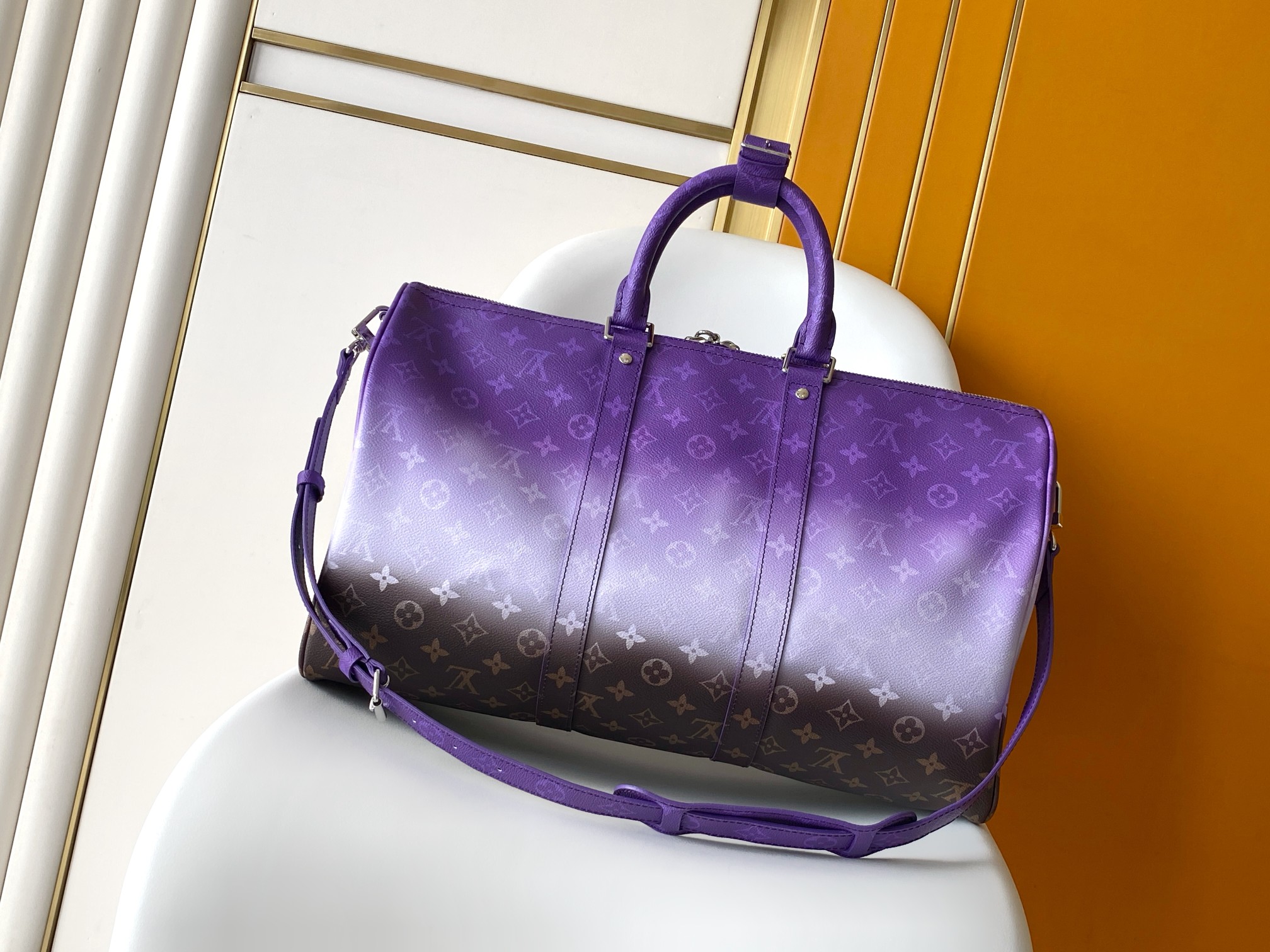 Louis Vuitton Keepall 45 Travel Bag Purple Gradient