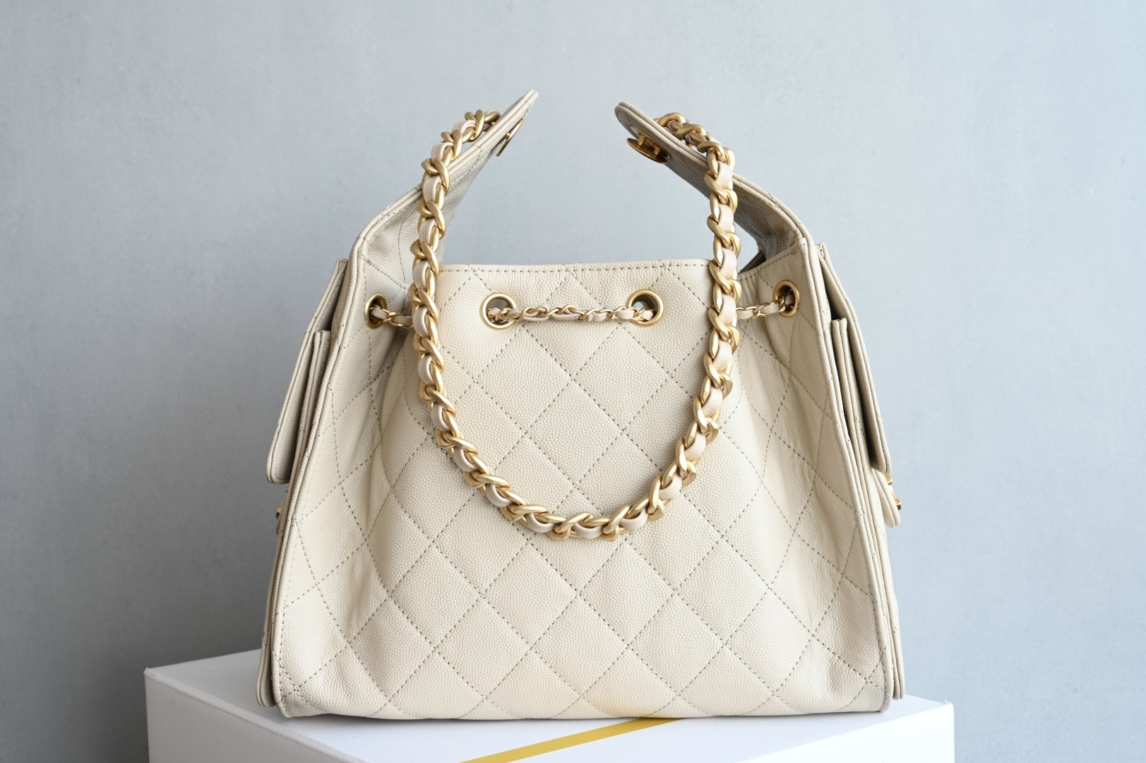 Chanel 25 Small Hobo Bag in Light Beige AS5293