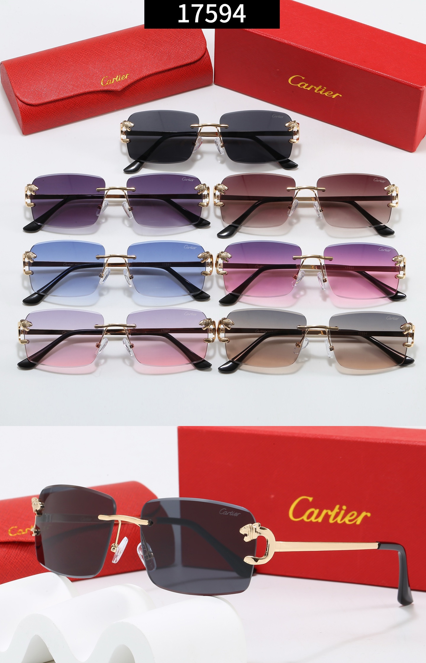 Cartier Panthère de Cartier Rimless Sunglasses Top quality - KAIROO