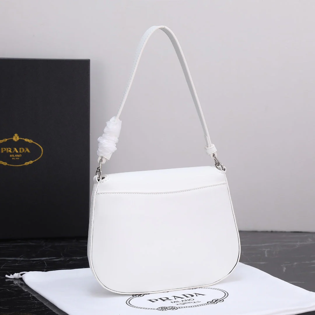 Prada 23 BAG IN BLACK CALFSKIN SILVER HARDWARE