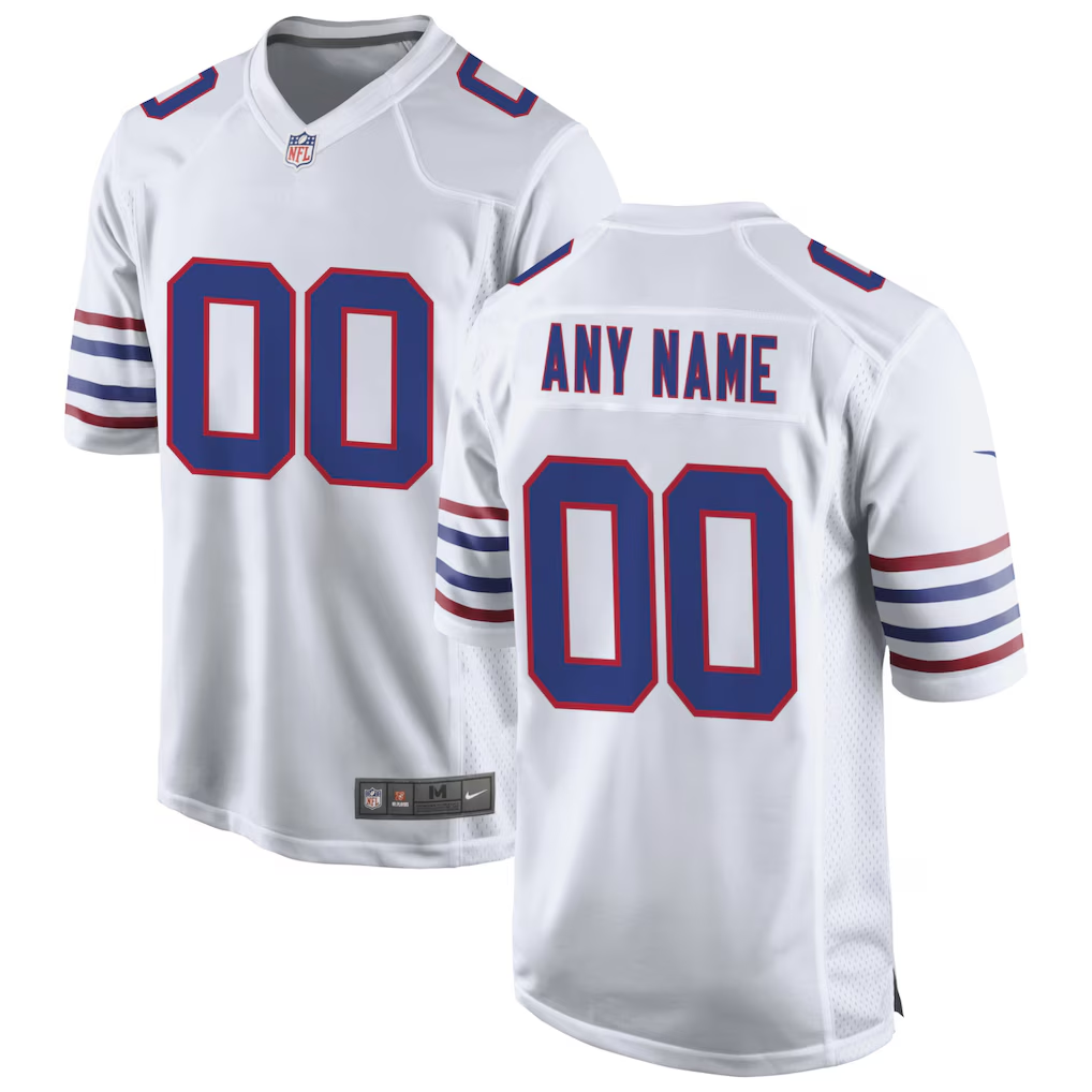 customized Buffalo Bills Nike White Blue Red Home Away Alternate Game Player Jersey